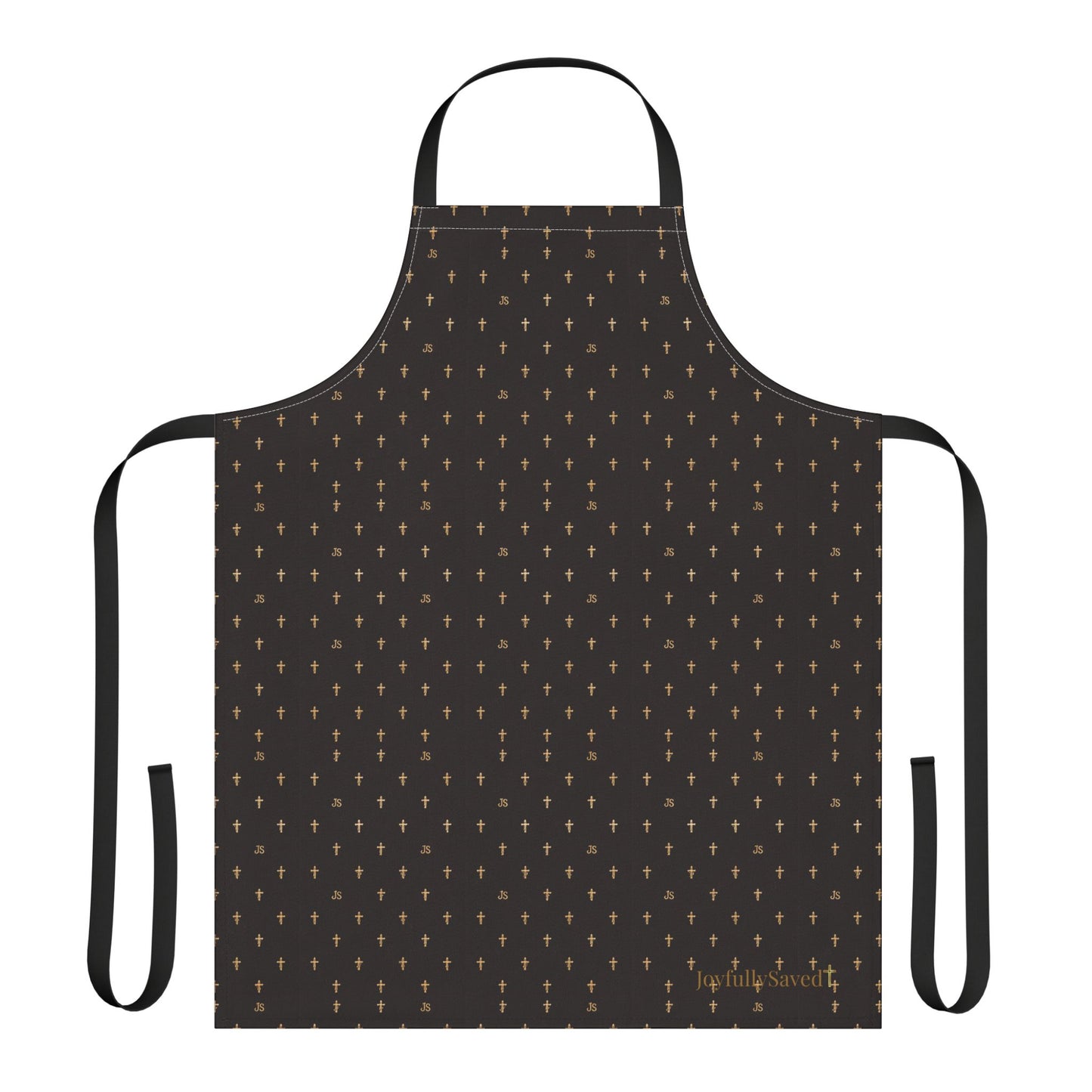 Christian Cross Black Apron —Faith Kitchen Apron