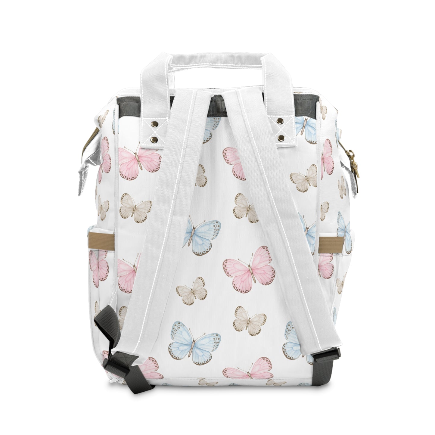 Pastel Butterfly Diaper Backpack — Christian Diaper Bag (2 Corinthians 5:17)