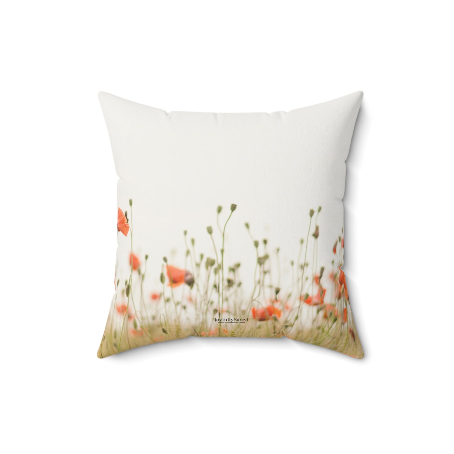 Proverbs 31:25 Mothers Pillow — Orange Wildflower Field Scripture Throw Pillow
