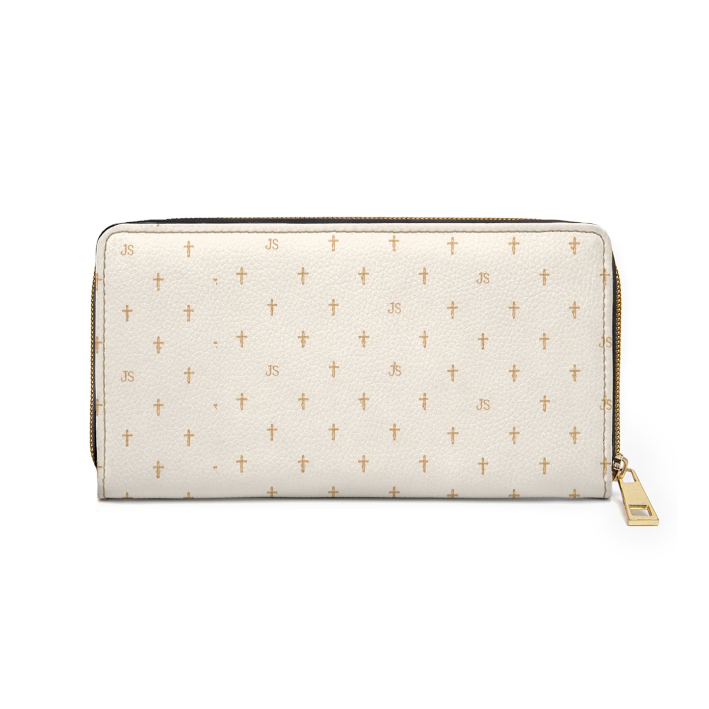 Cream Zipper Wallet — Christian Signature Cross Wallet