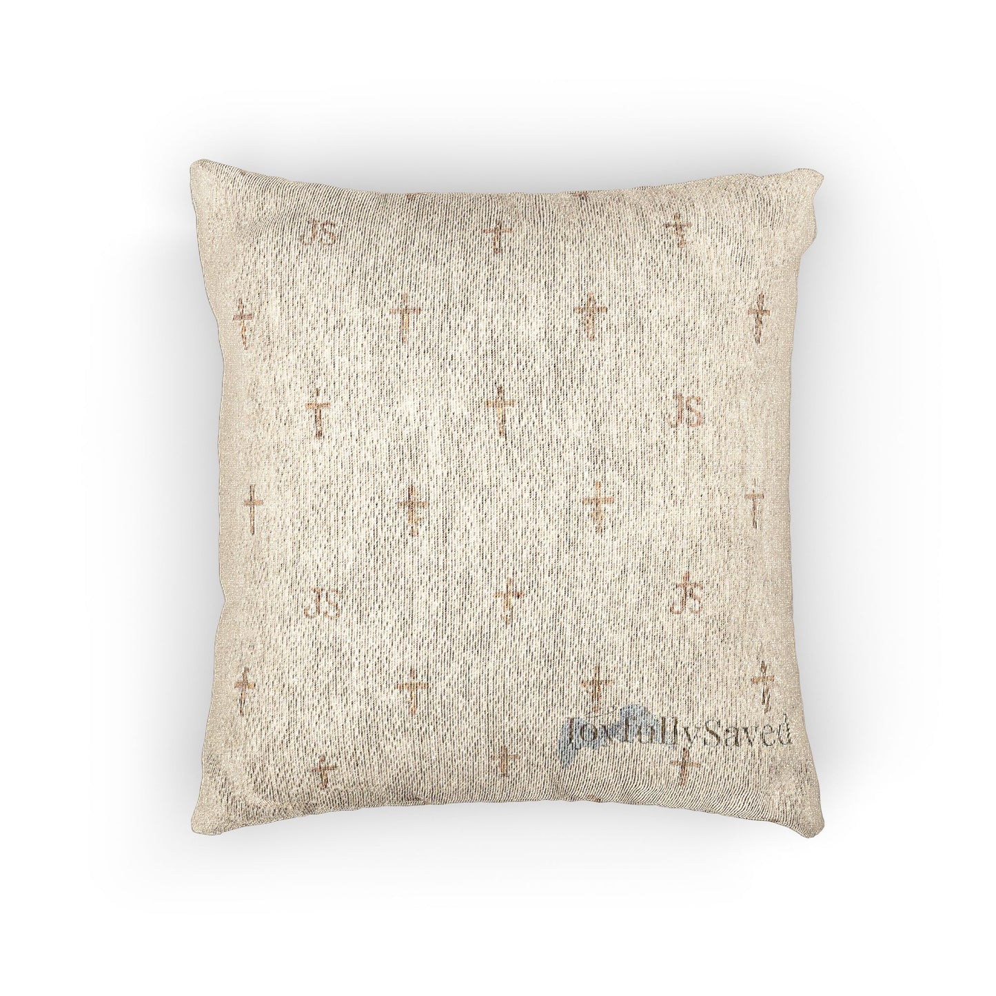 Woven Decorative Pillow — Neutral Grid Textured Throw Cushion