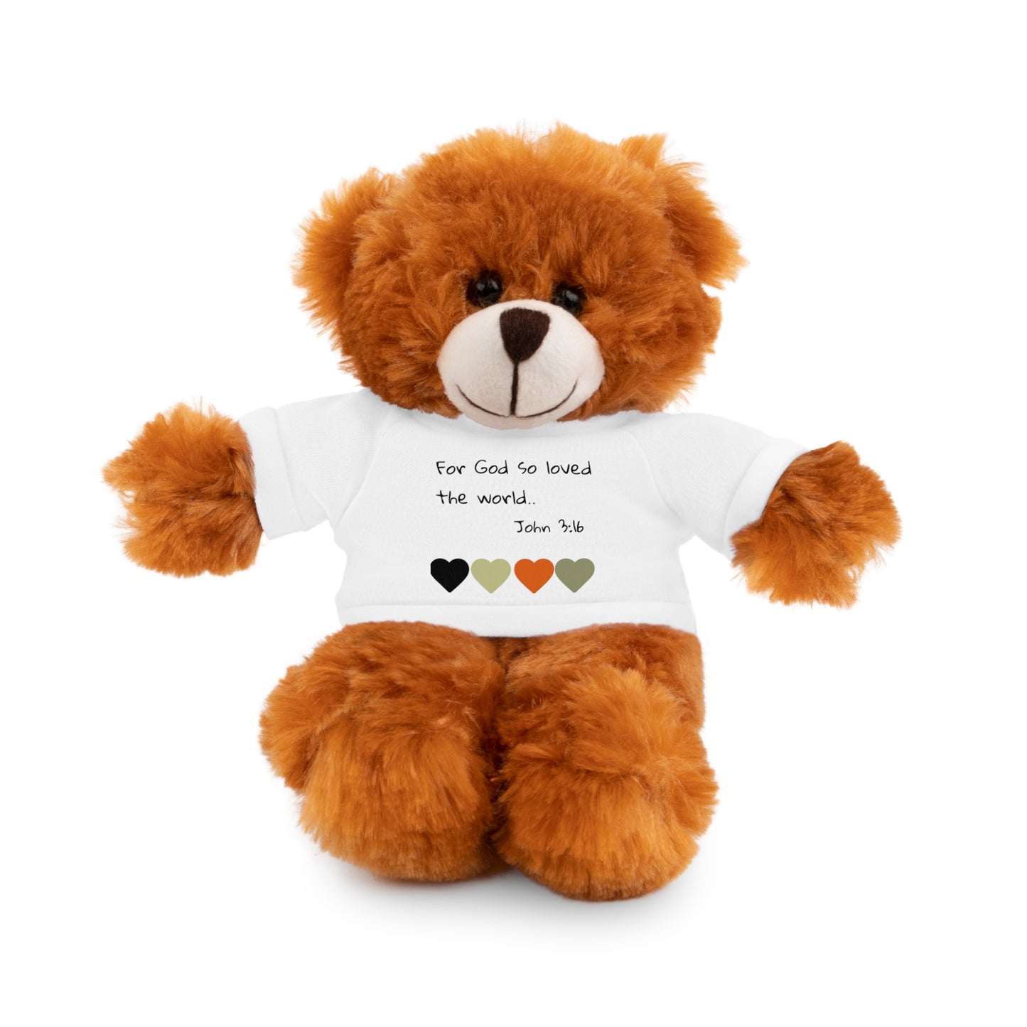 Christan Plush Toy, John 3:16  — Stuffed Animal with 'I Am a Child of God' T‑Shirt