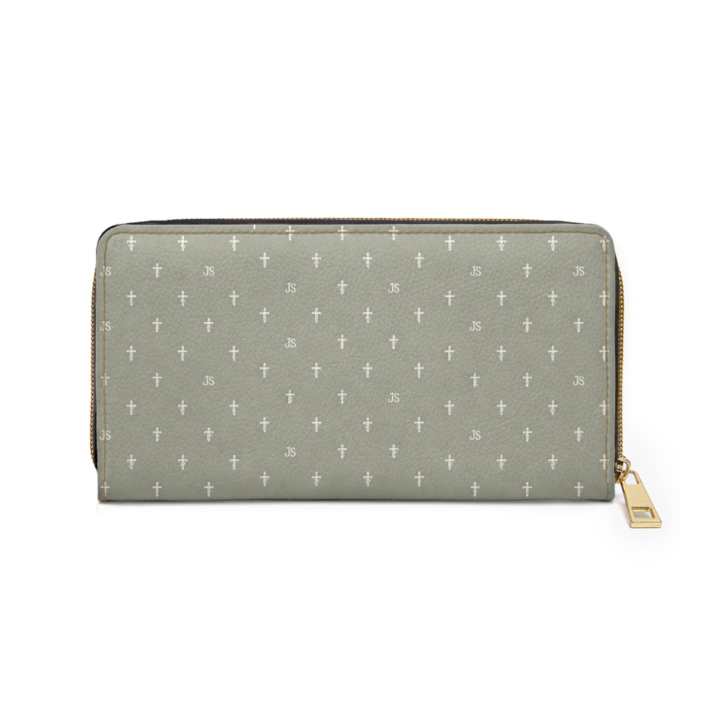 Sage Zipper Wallet — Christian Signature Cross Wallet