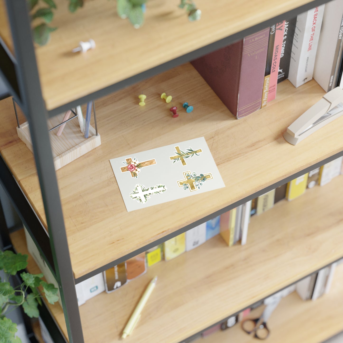 Christian Crosses Sticker Sheet — 4 Religious Faith Stickers