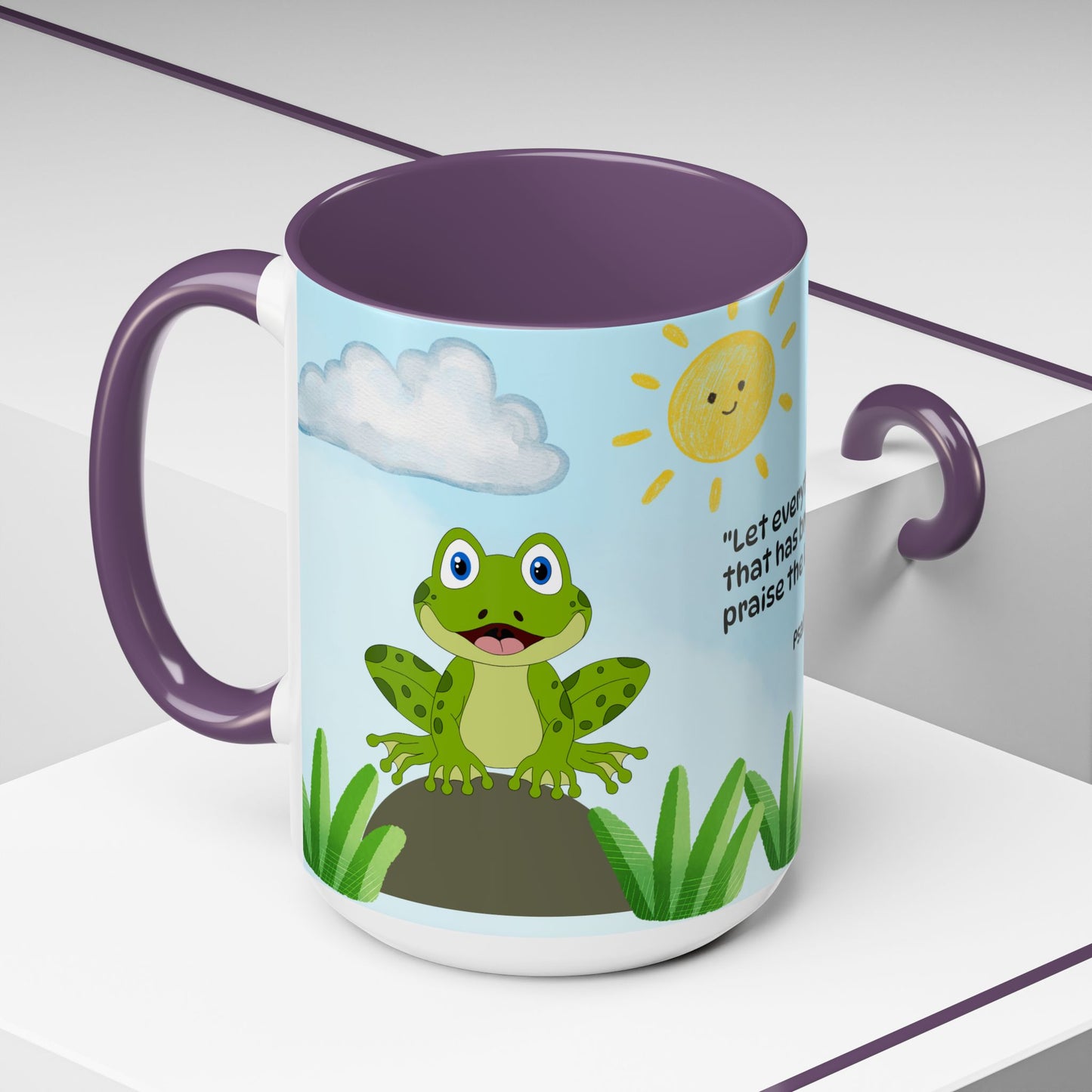 Frog Coffee Mug — Christian Ceramic Mug (Psalm 150:6)