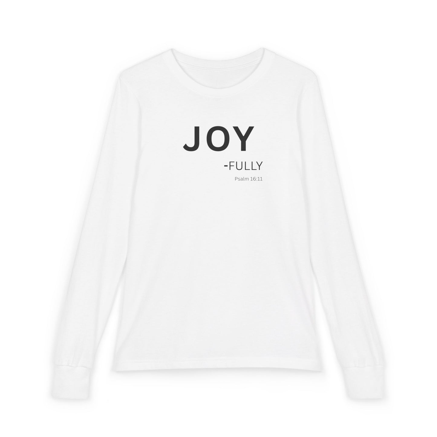 Joy-fully Psalm 16:11 Youth Jersey Long Sleeve Tee | Christian youth Shirt