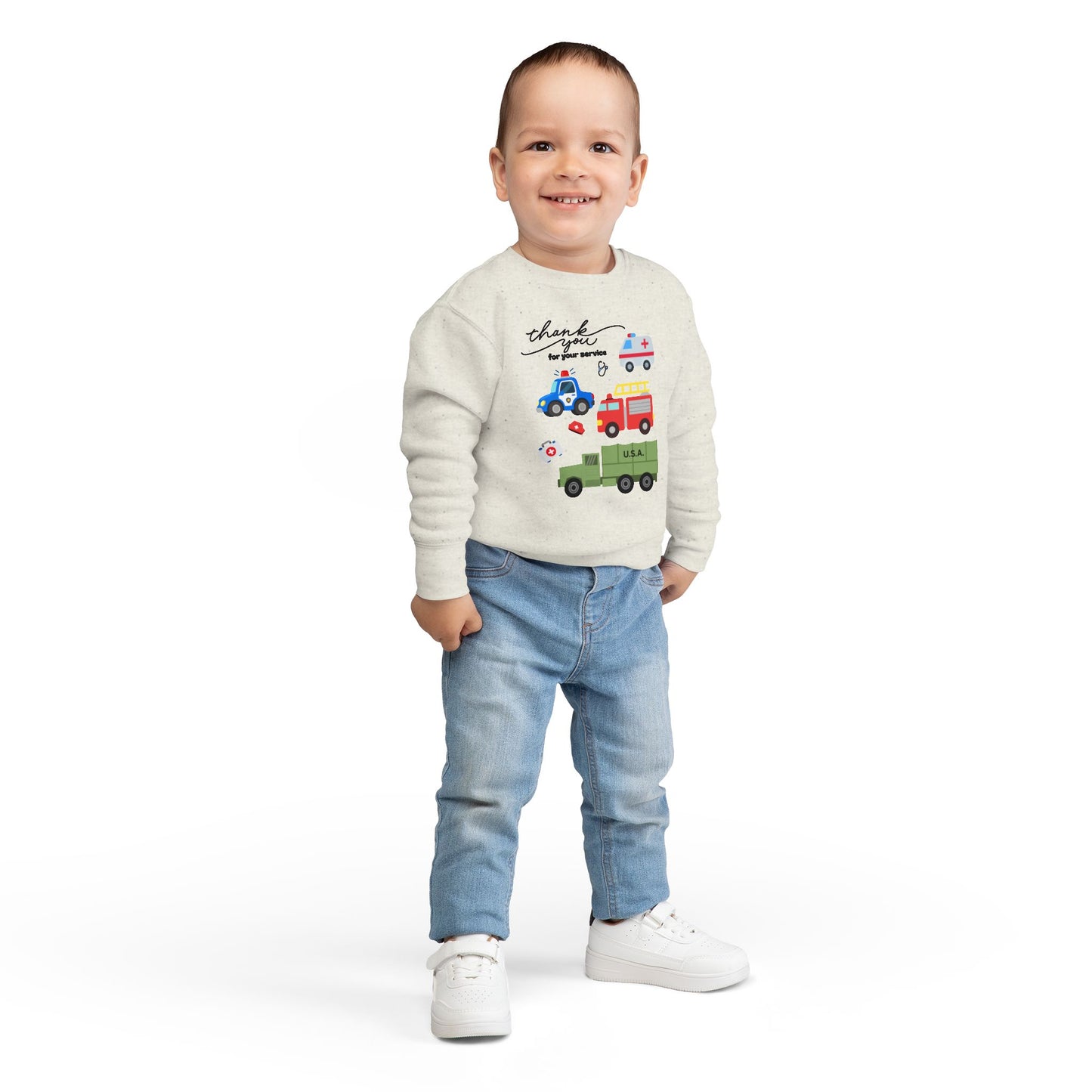 Christian Toddler Sweatshirt • Hero Vehicles Kids Pullover (John15:13)