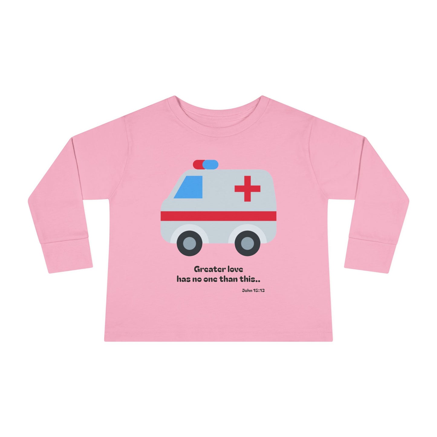 Christian Toddler Long Sleeve Tee — Ambulance Kids Shirt (John 15:13)