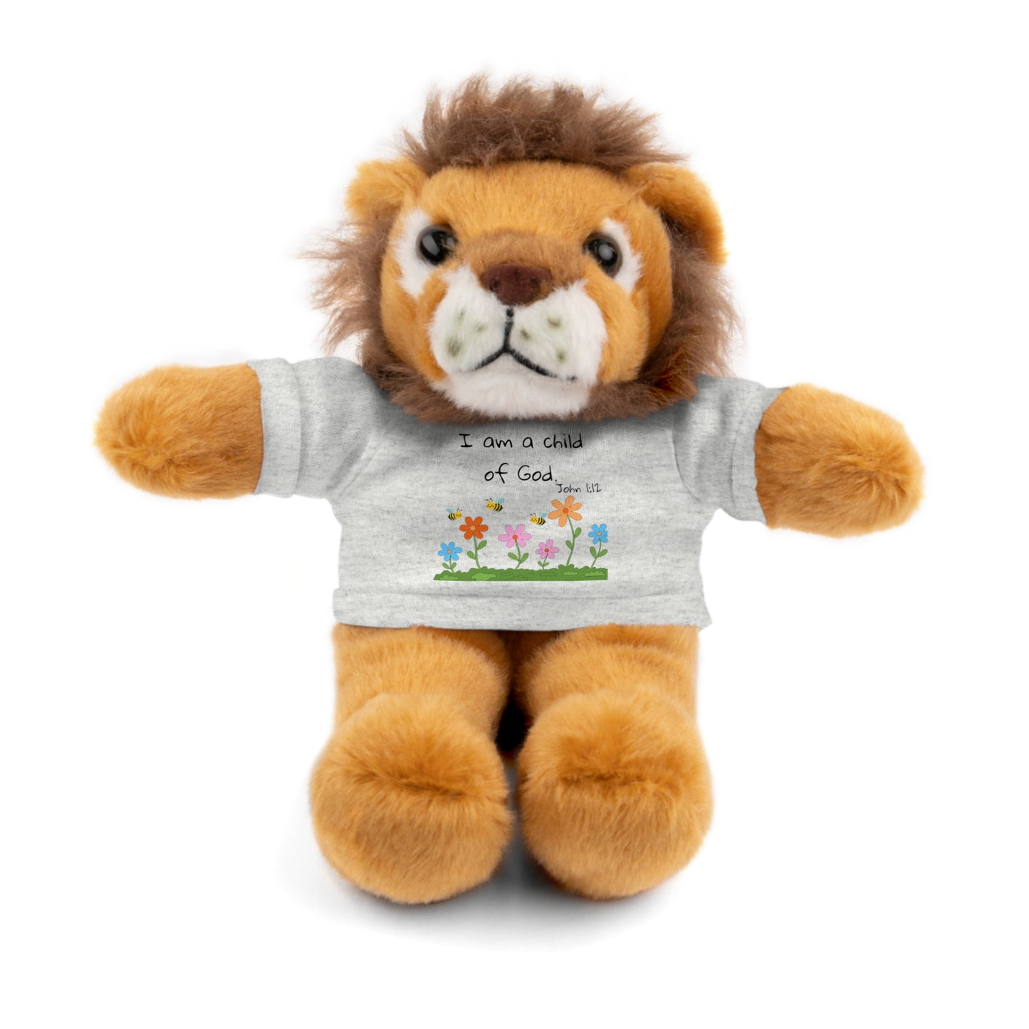 Christan Plush Toy, John 1:12  — Stuffed Animal with 'I Am a Child of God' T‑Shirt