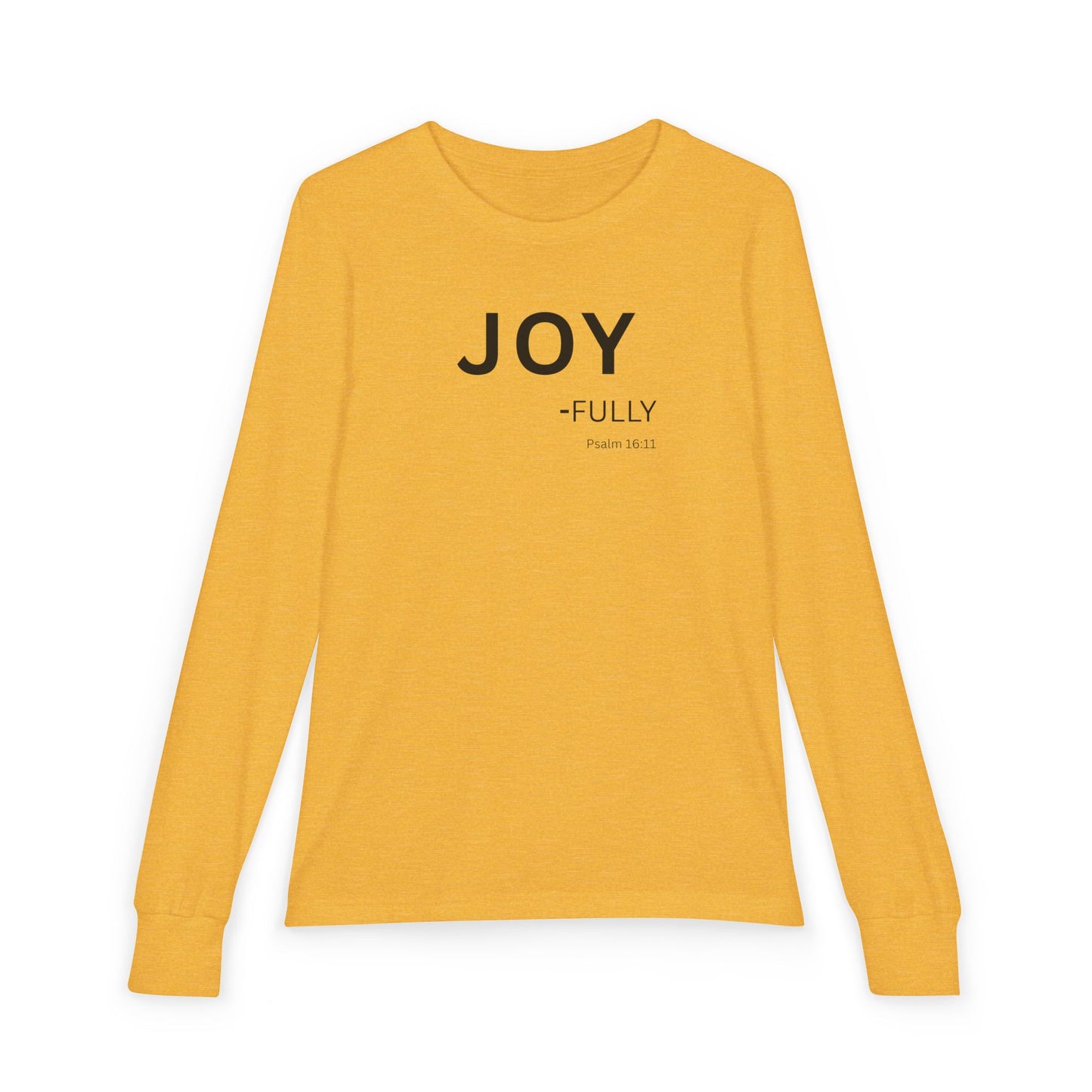 Joy-fully Psalm 16:11 Youth Jersey Long Sleeve Tee | Christian youth Shirt