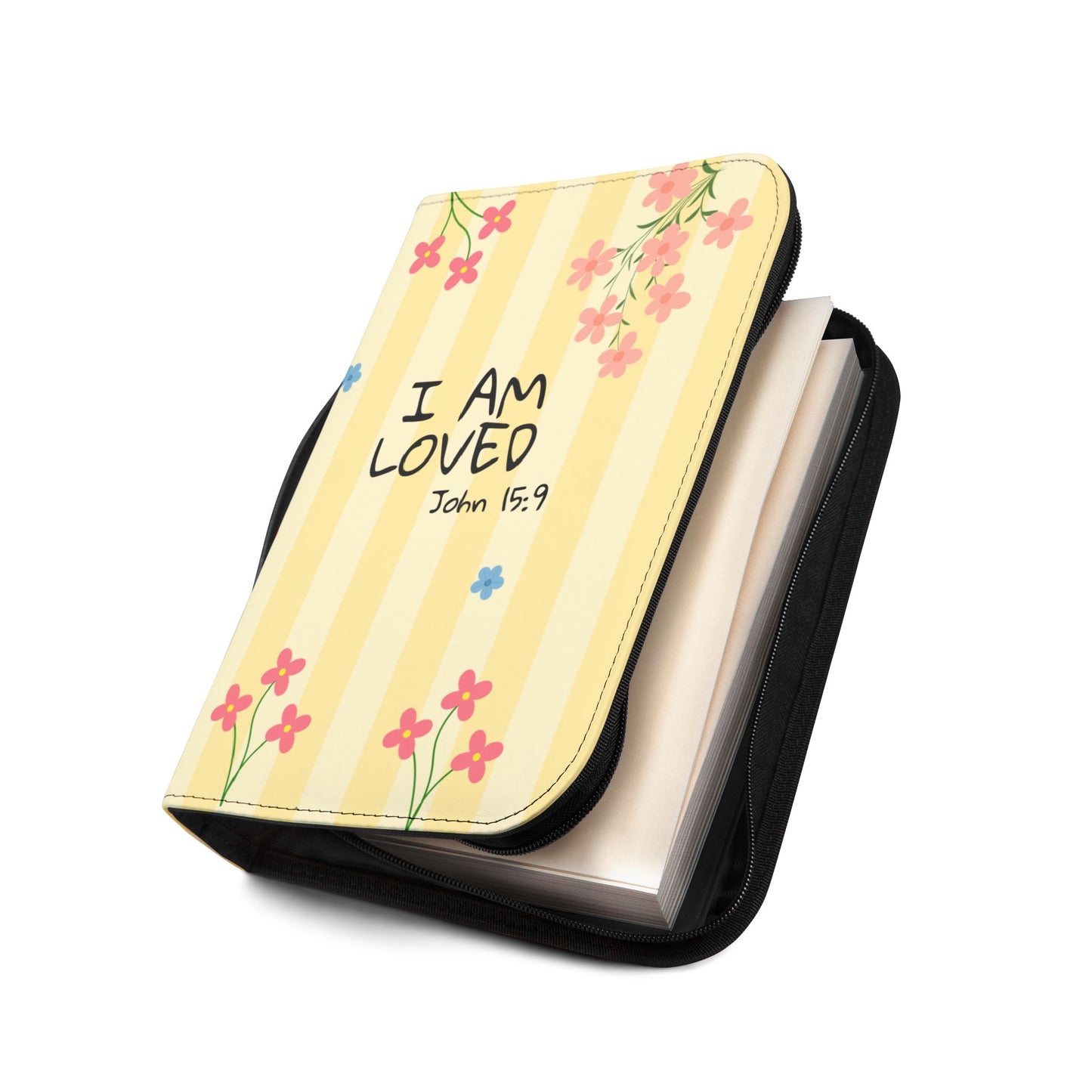 Bible Cover — "I Am loved" John 15:9 Flowers Design