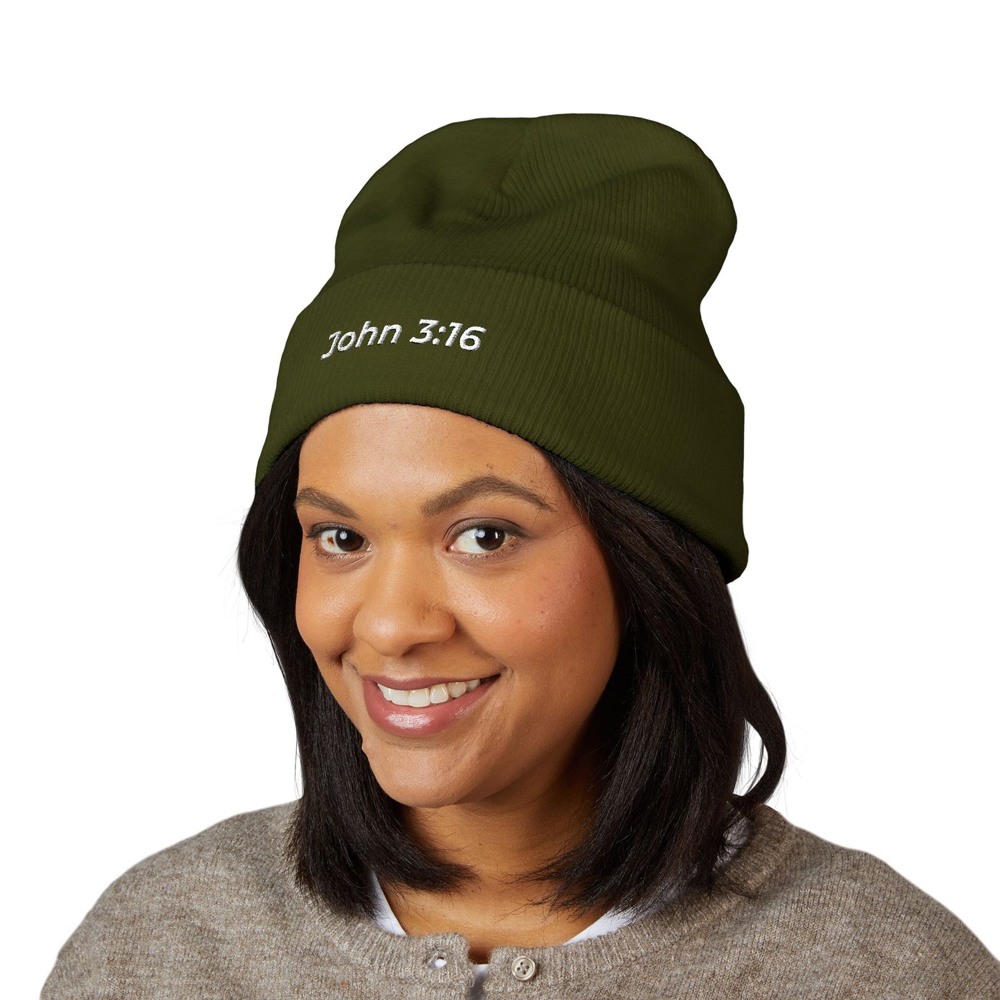 John 3:16 Embroidered Cuffed Beanie