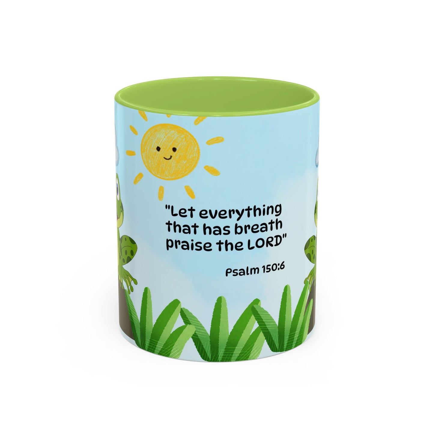 Frog Coffee Mug — Christian Ceramic Mug (Psalm 150:6)