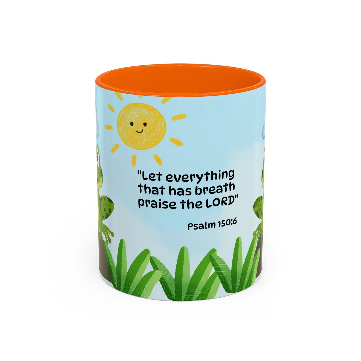 Frog Coffee Mug — Christian Ceramic Mug (Psalm 150:6)