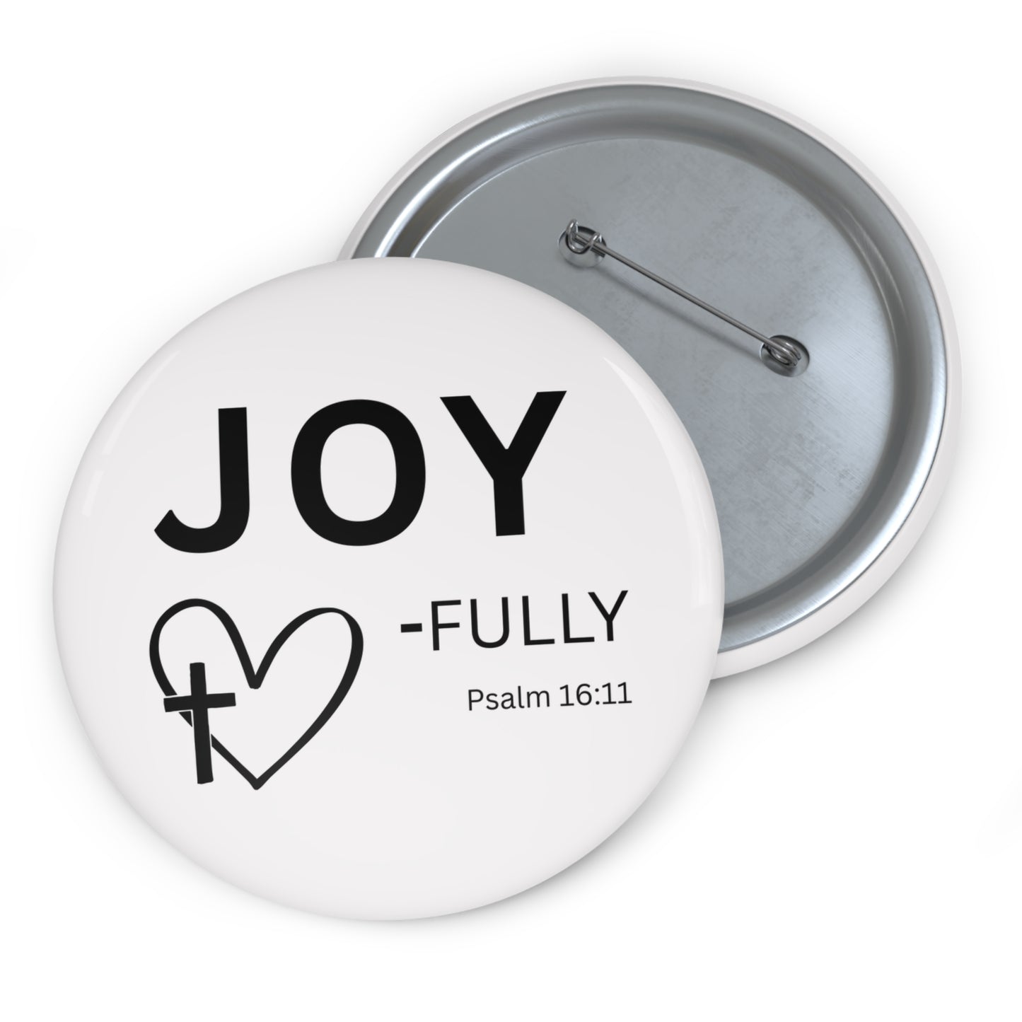 Joy-filled Psalm 16:11 Pin Button — Christian Faith Lapel Pin