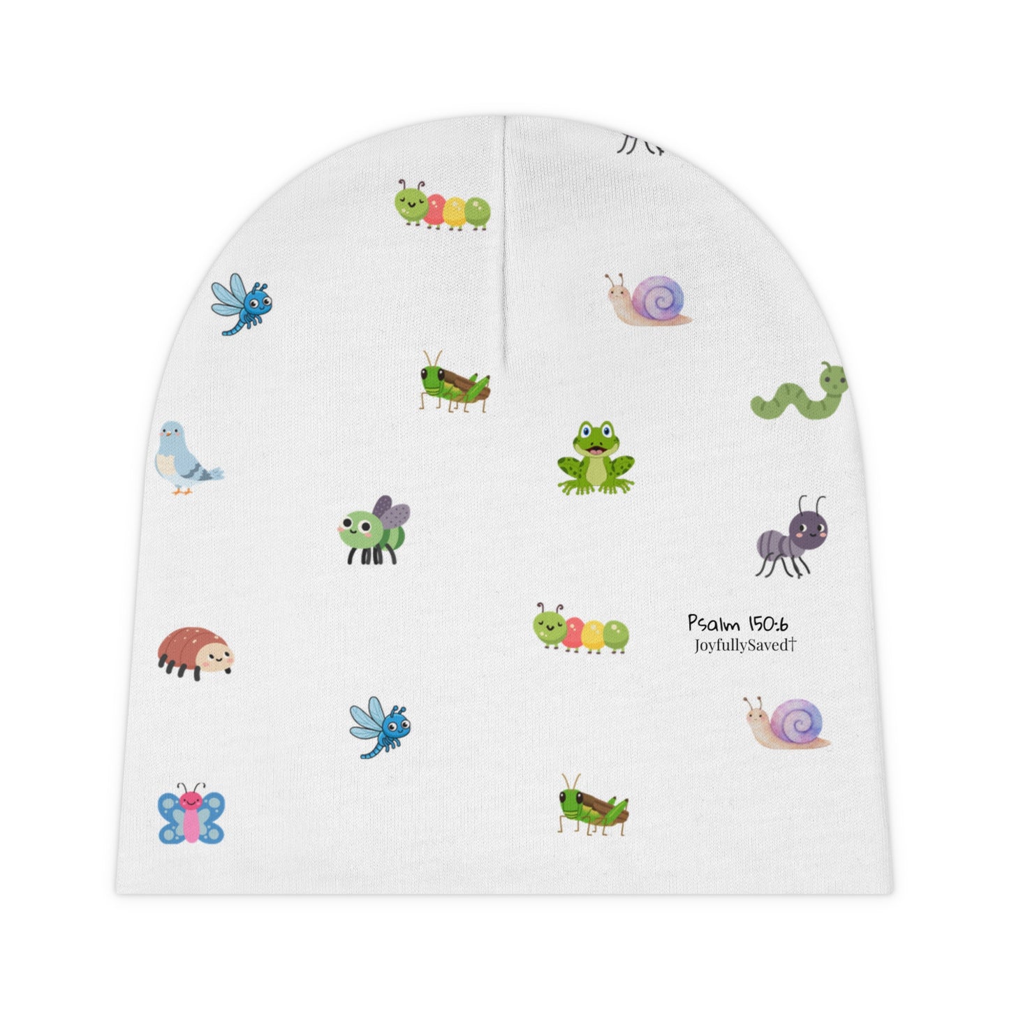 Baby Beanie — Bugs & Blessings Psalm 150:6 "Joyfully Saved"
