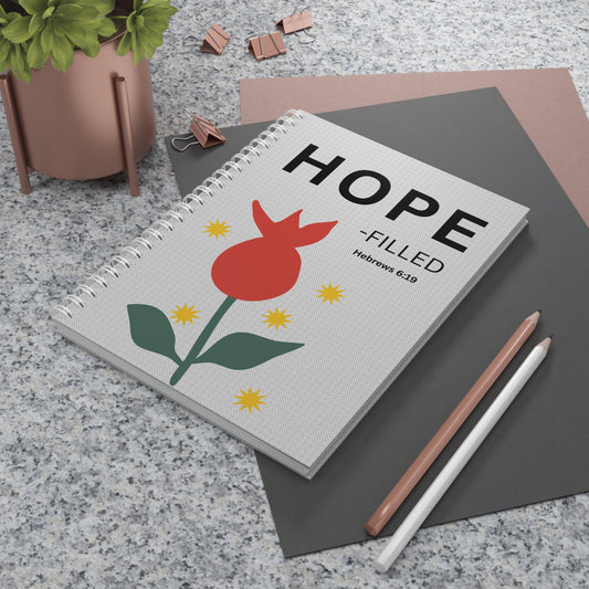 Hope-filled Spiral Notebook — Inspirational  Hebrews 6:19 Journal for Daily Devotion & Faith Notes