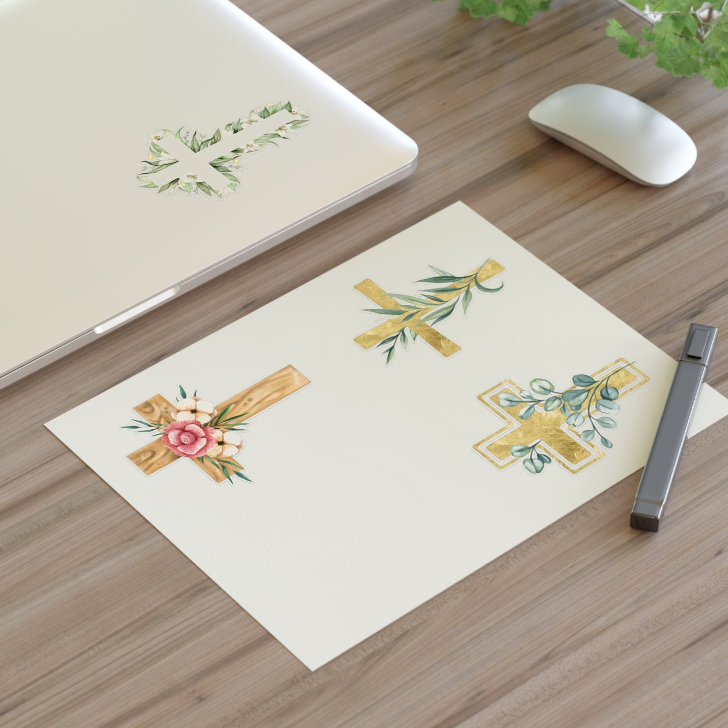Christian Crosses Sticker Sheet — 4 Religious Faith Stickers