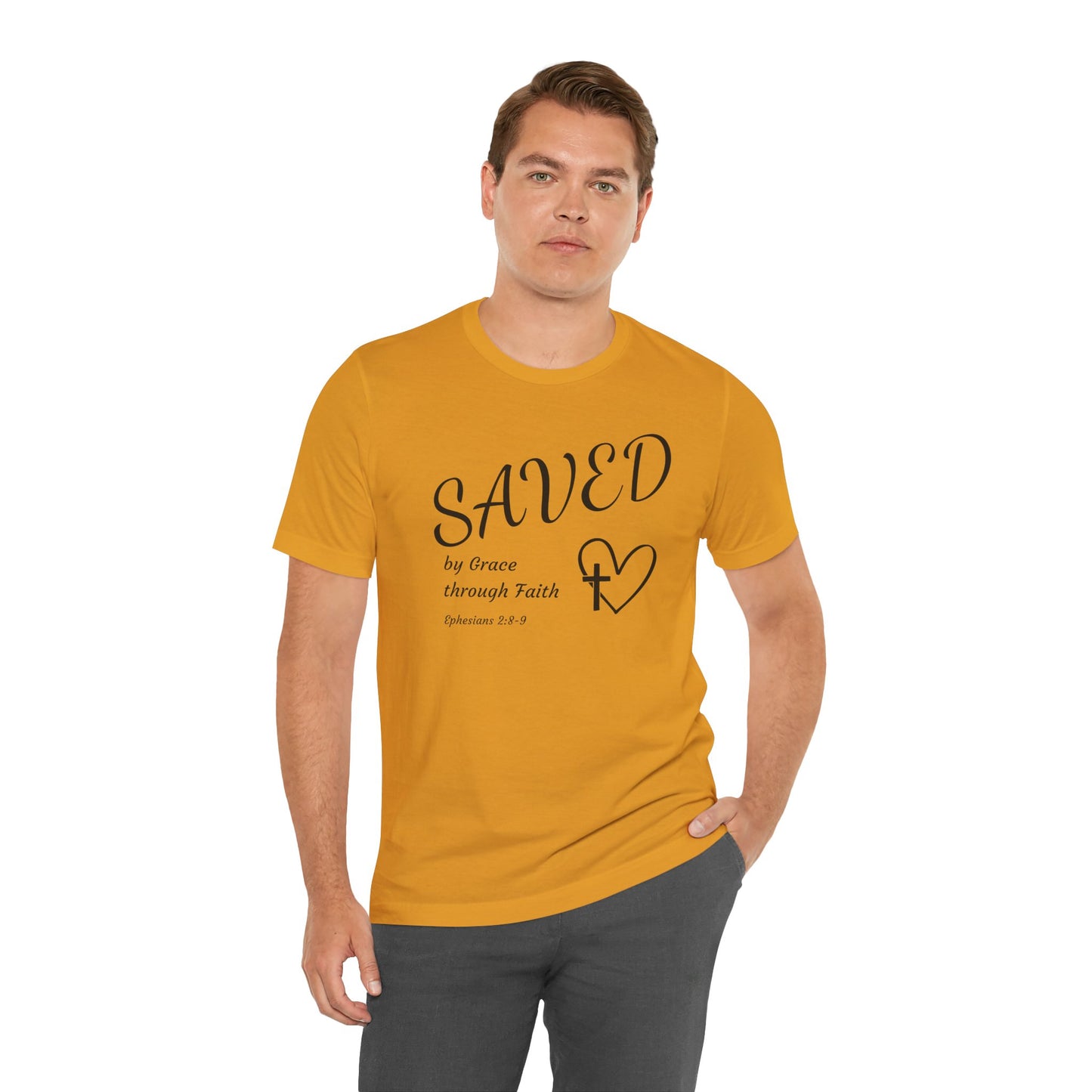 Ephesians 2:8-9 Christian T-Shirt — "SAVED by Grace through Faith" Tee