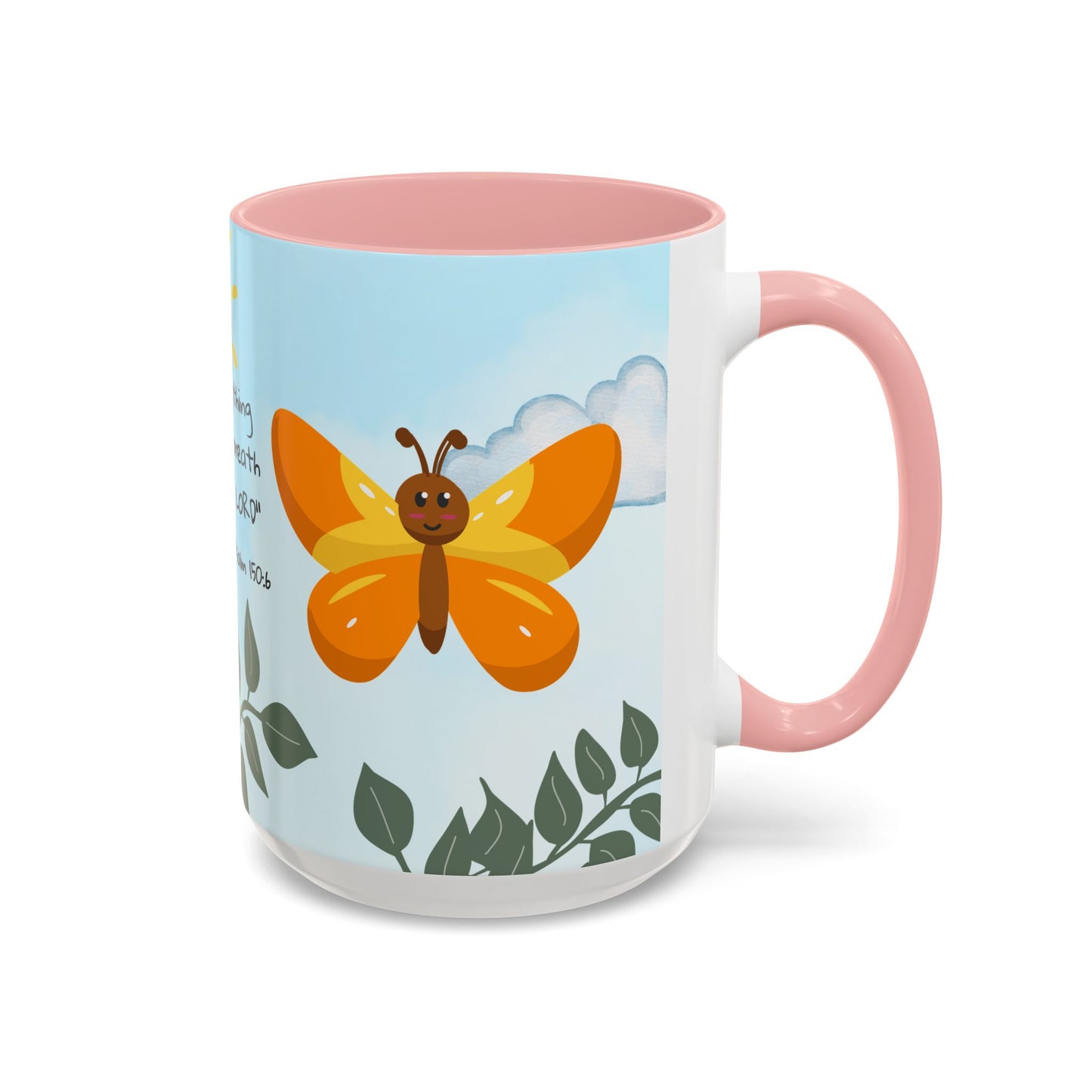 Butterfly Coffee Mug — Christian Ceramic Mug (Psalm 150:6)