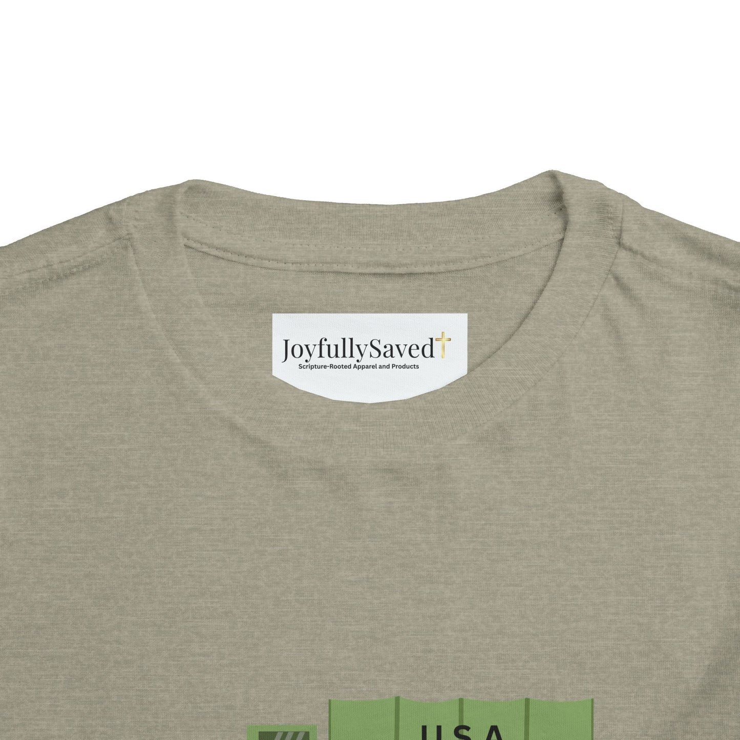 Christian Toddler Tee — Military Truck Graphic (John 15:13)