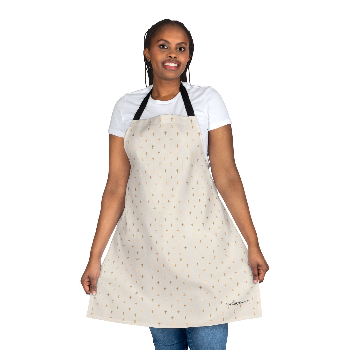 Christian Cross Cream Apron —Faith Kitchen Apron