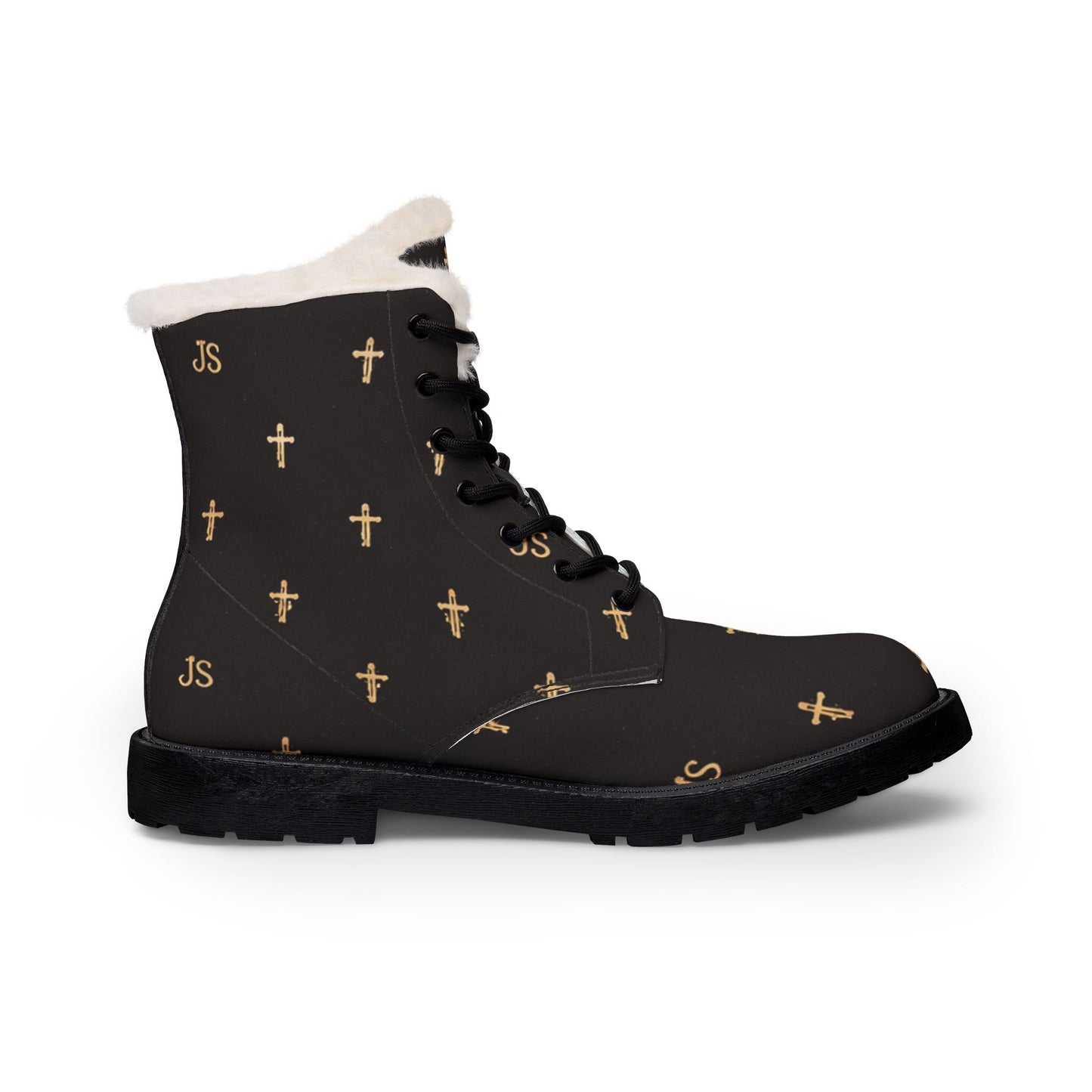 Women's Black Cross Christian Boots — Signature Cross Pattern, Christian