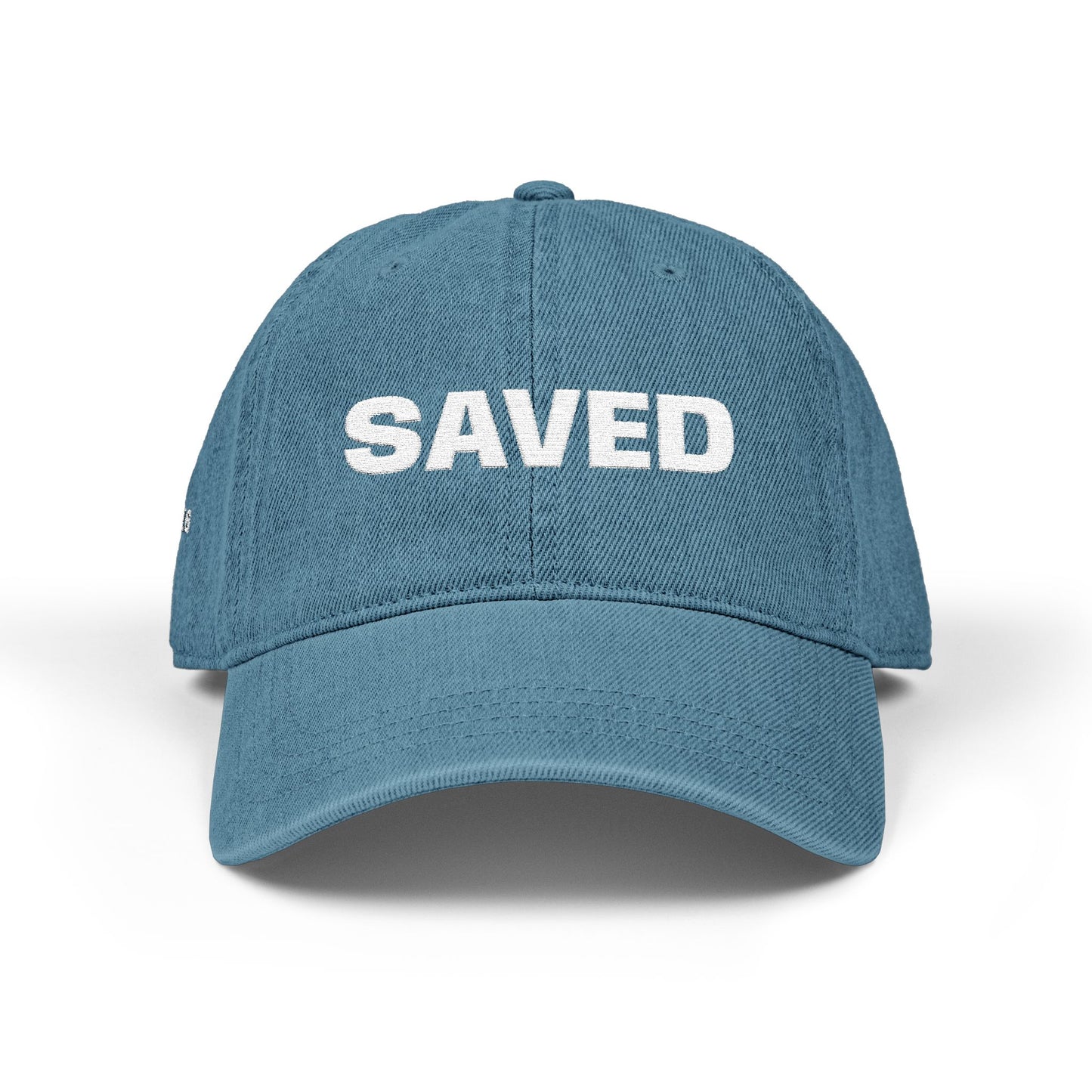Saved Denim Hat — Embroidered John 3:16 Faith Cap