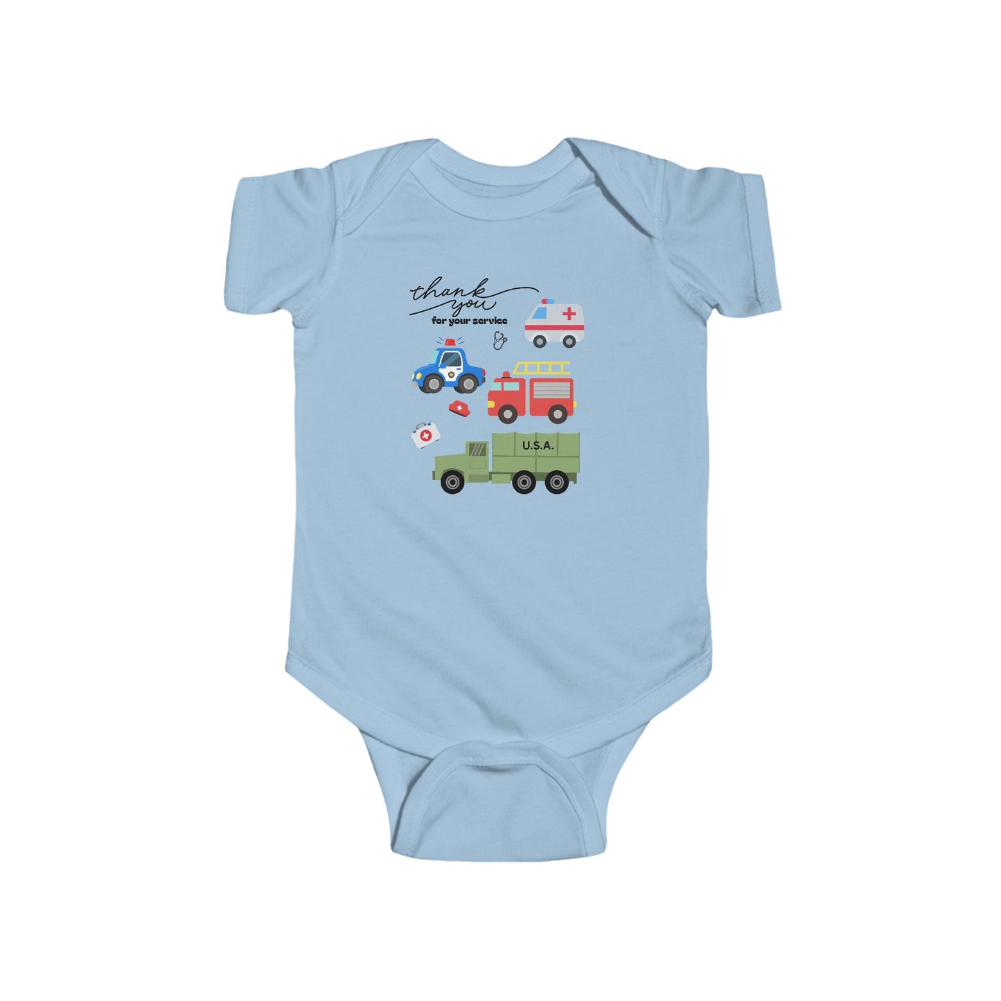 Christian Infant Bodysuit - Hero Vehicles Baby Onesie (John 15:13)