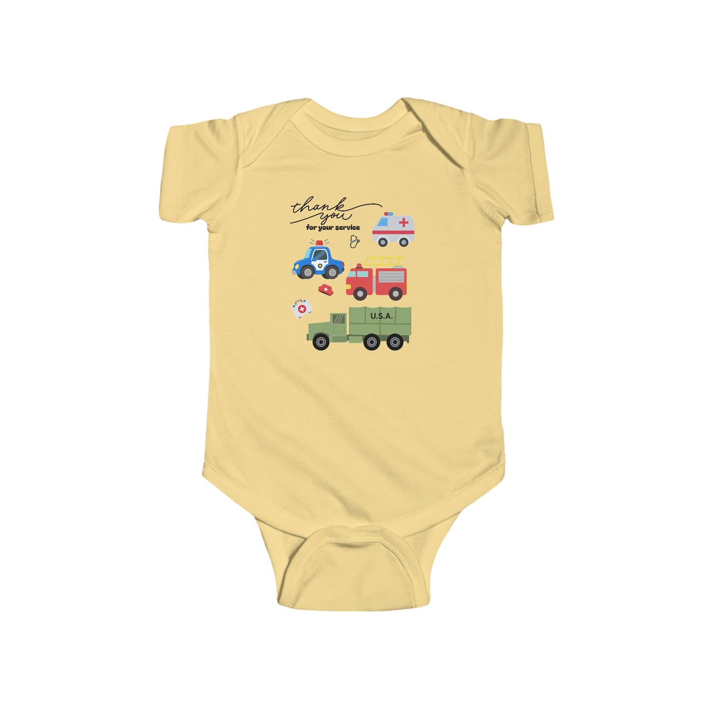 Christian Infant Bodysuit - Hero Vehicles Baby Onesie (John 15:13)