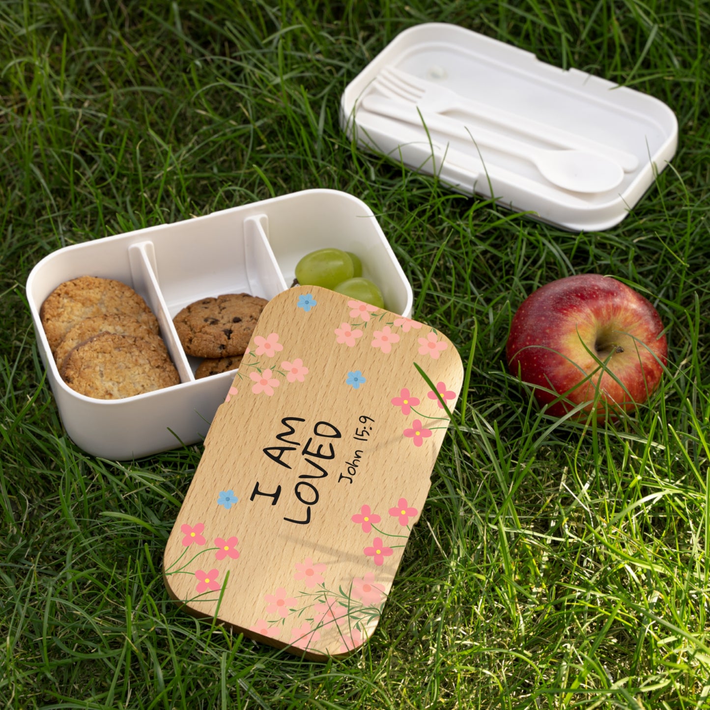 Bento Box — "I Am Loved" Floral John 15:9 Lunch Box