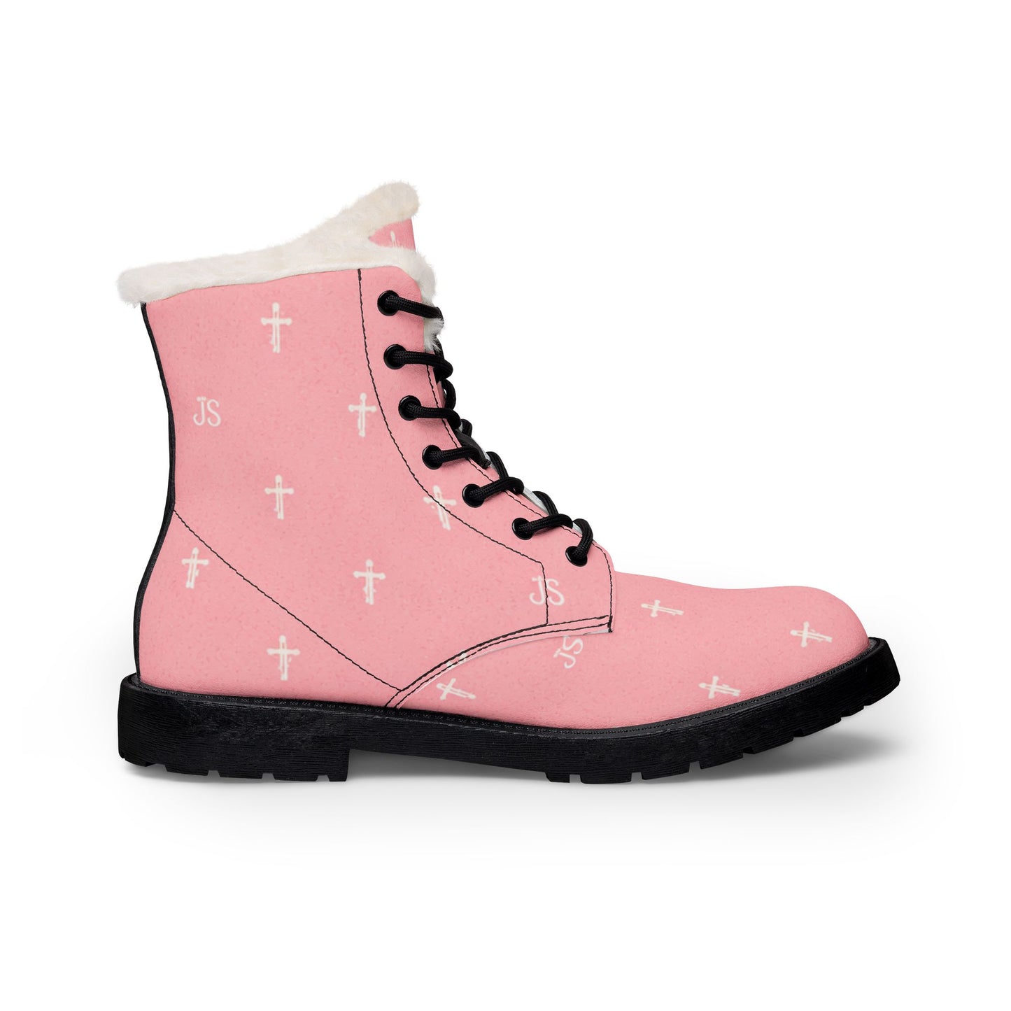 Women's Pink Cross Christian Boots — Signature Cross Pattern, Christian