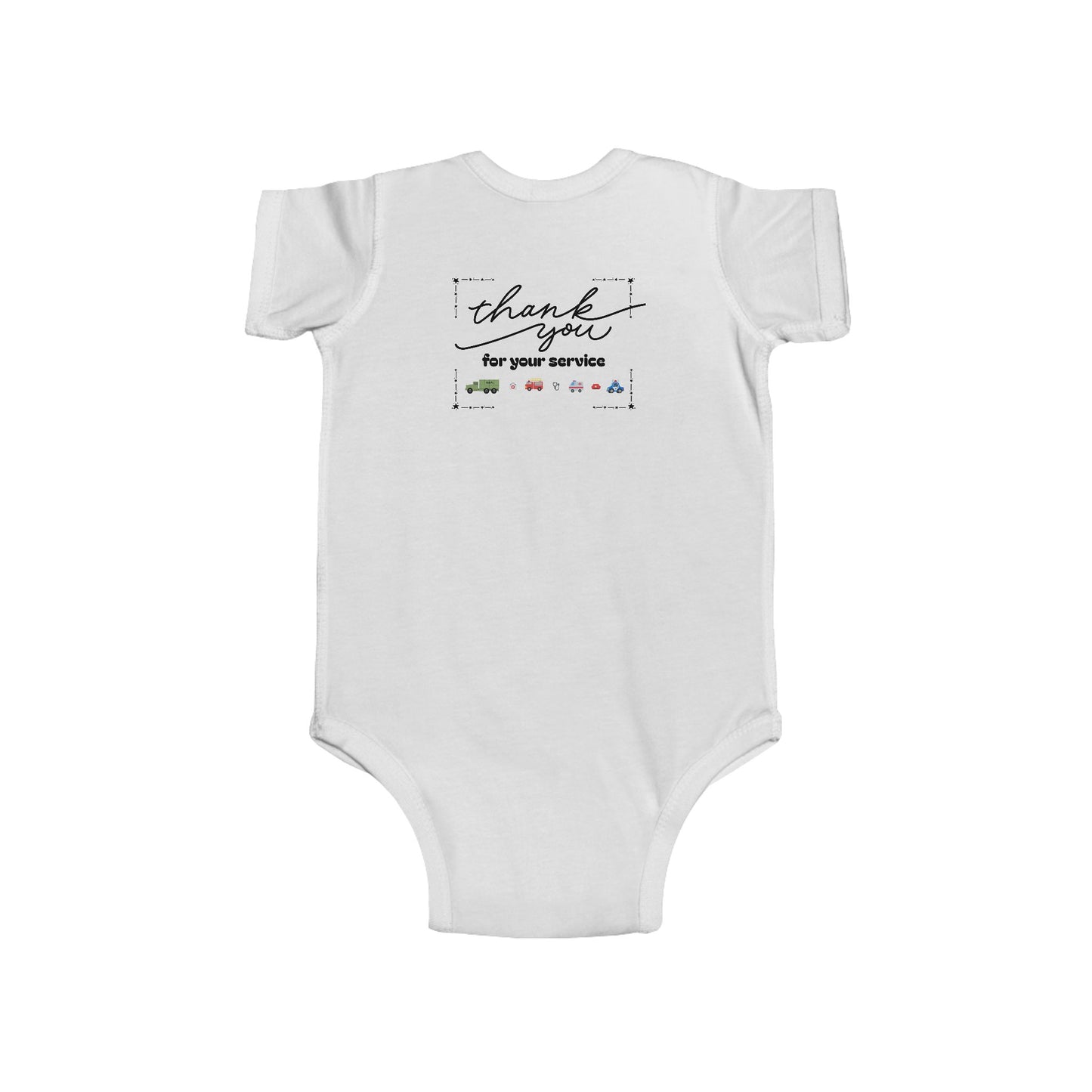 Christian Infant Bodysuit - Police Car Baby Onesie (John 15:13)