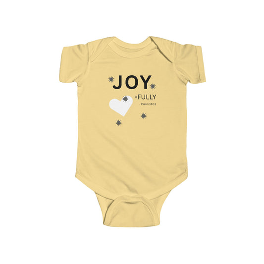 JOY-fully Infant Bodysuit,  Psalm 16:11—  Christian Baby Onesie, Cute Newborn Gift