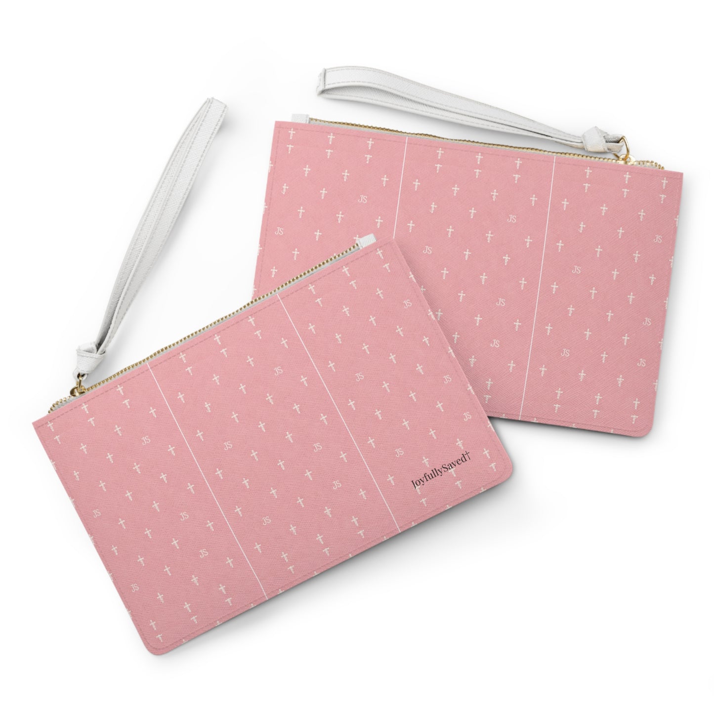 Christian Pattern Wristlet Clutch — Pink, with wrist strap