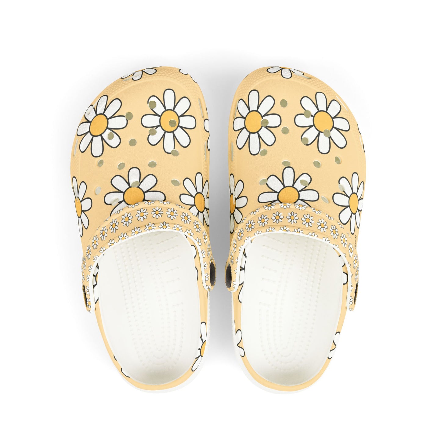 Kids EVA Foam Clogs  with Charms— Daisy Pattern Christian Slip-Ons