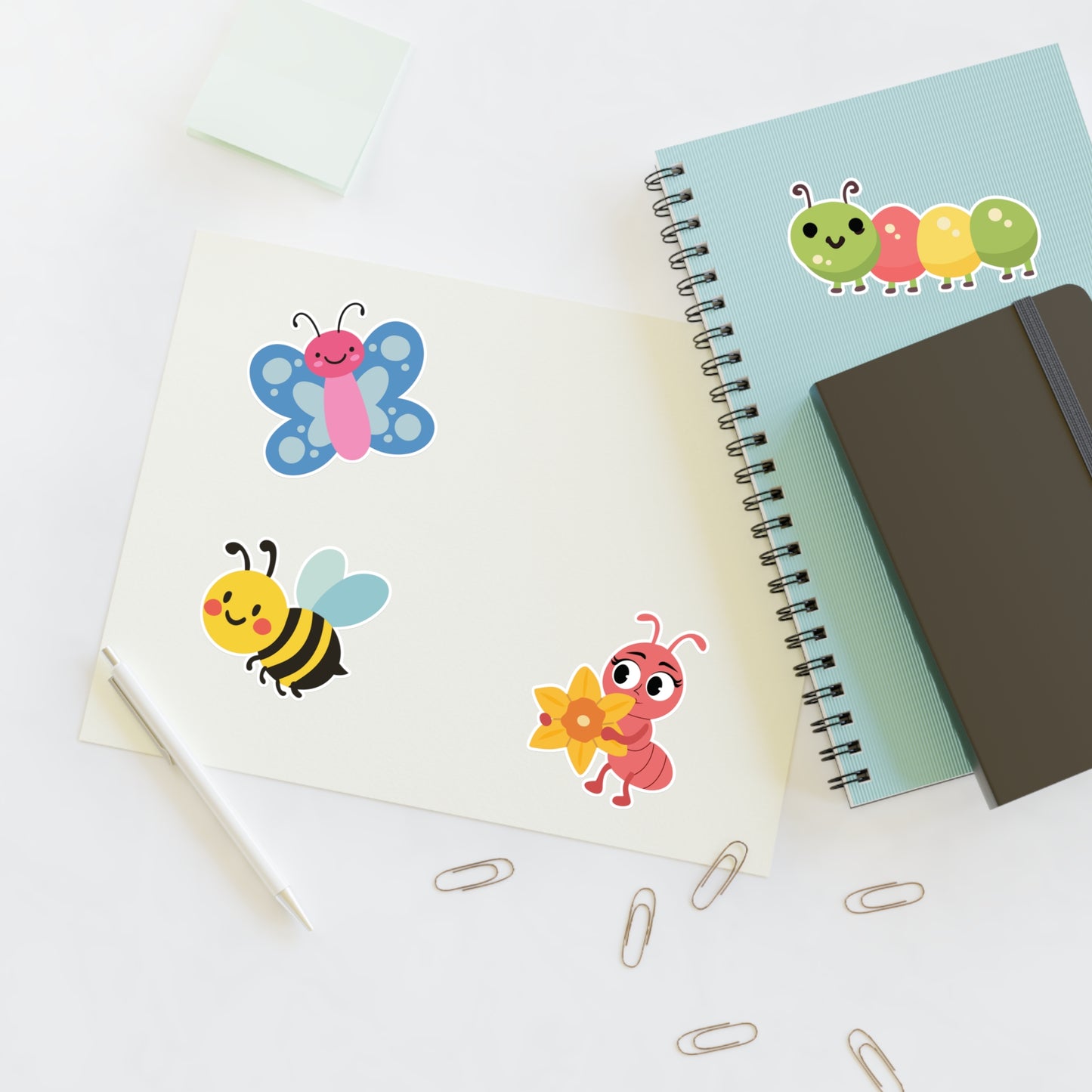 Cute Bug Sticker Sheet —VINYL Stickers for Kids, Scrapbooks & Planners