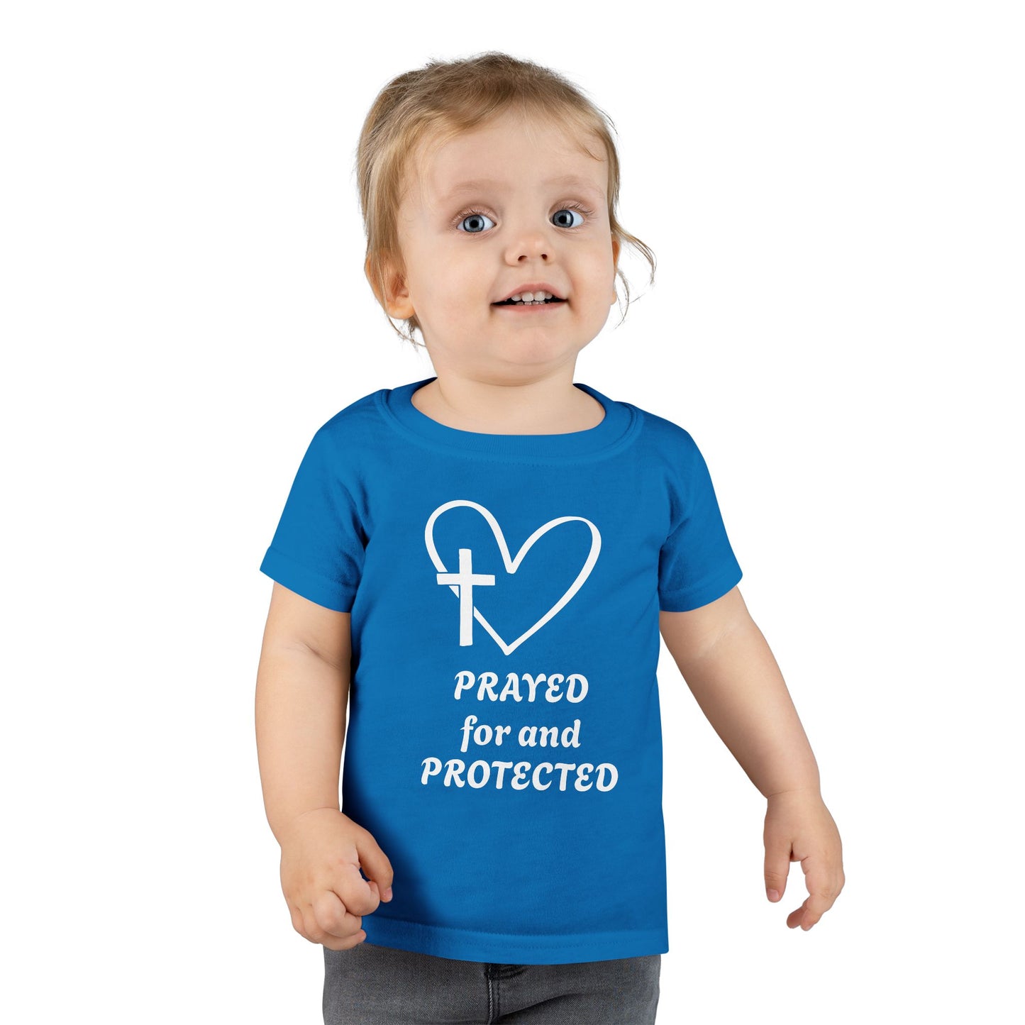 Christian Toddler T-Shirt —  Heart & Cross Tee (Psalm 121:7-8)