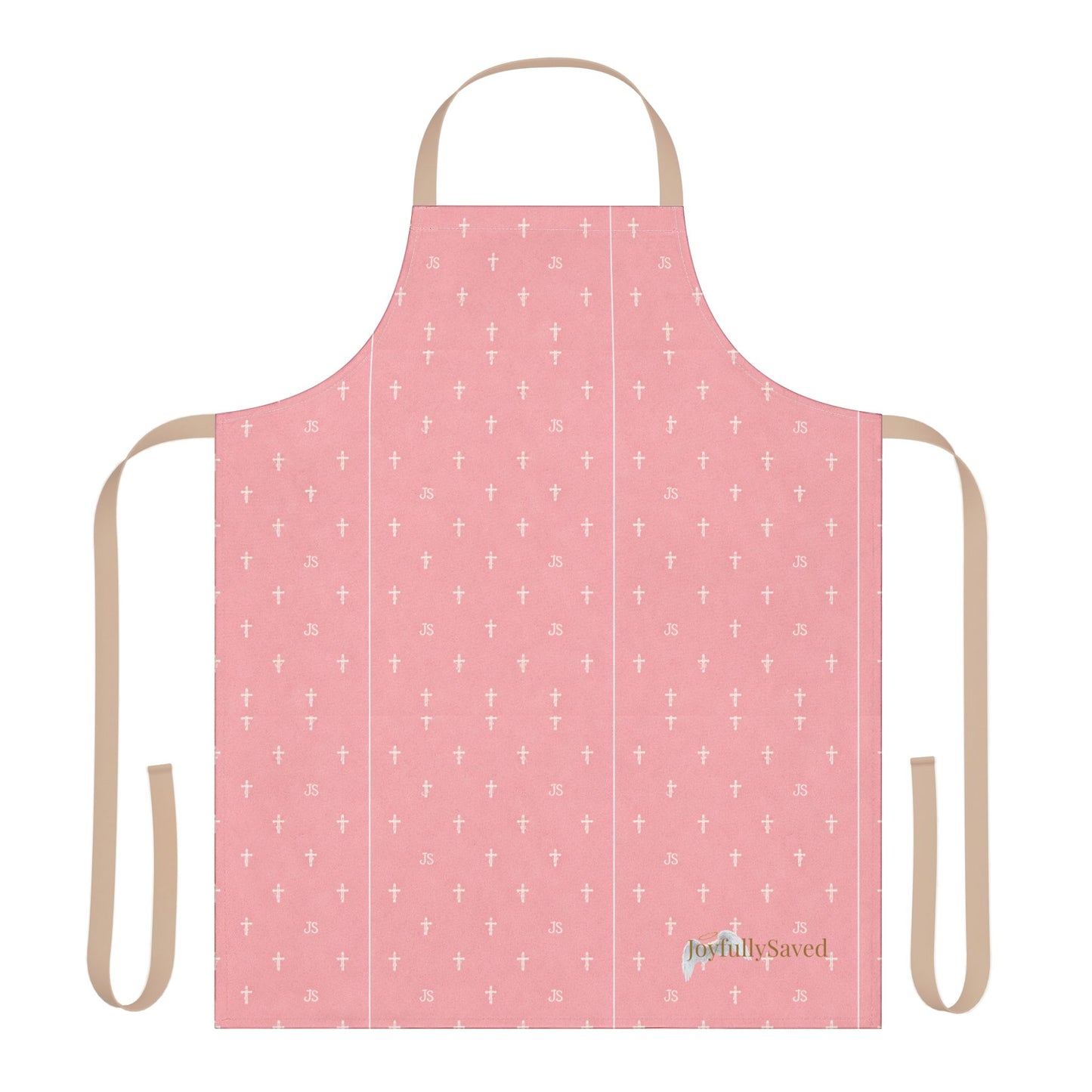 Christian Cross Pink Apron —Faith Kitchen Apron
