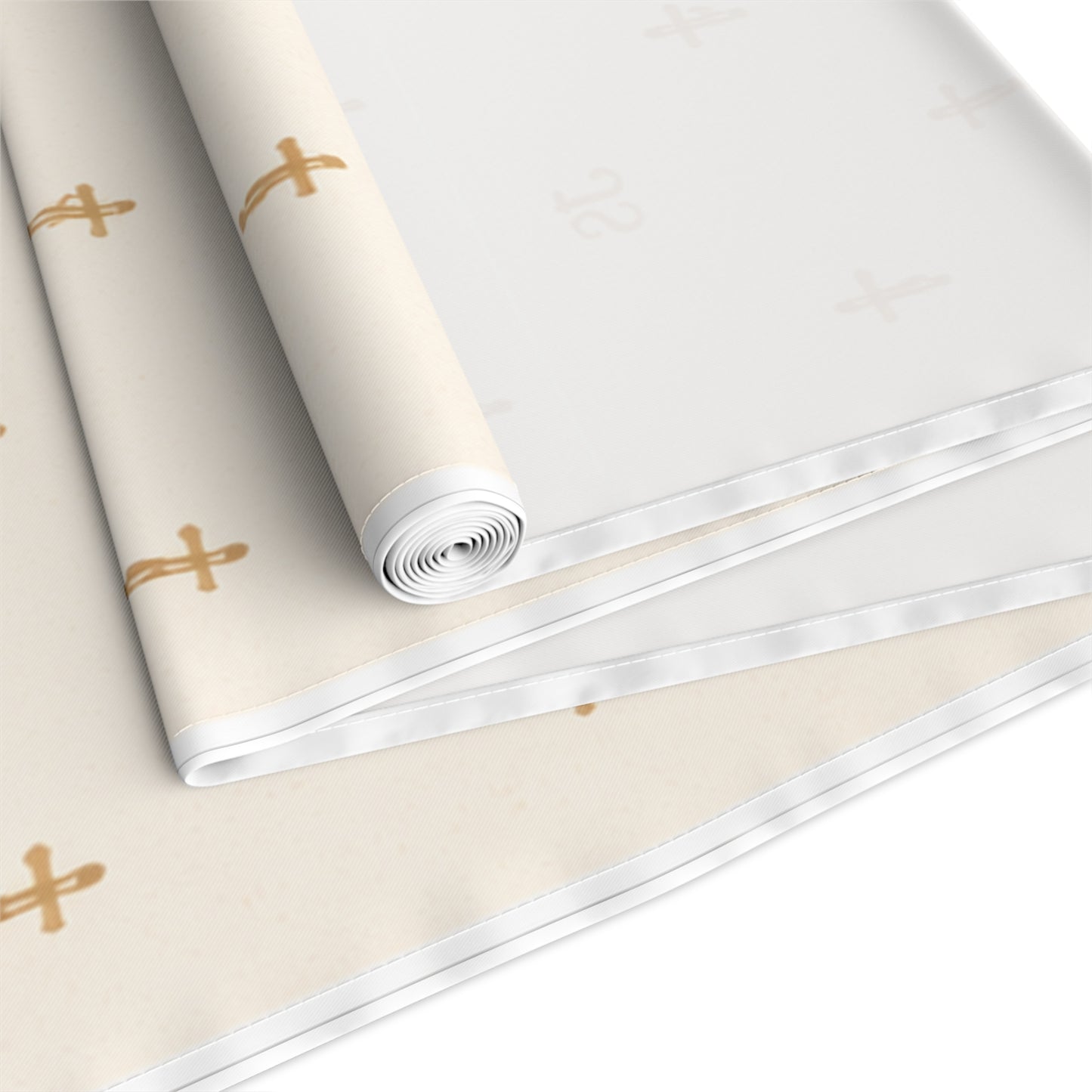 Signature Cross Table Runner, Cream — JoyfullySaved Faith-Inspired Cotton/Poly Decor