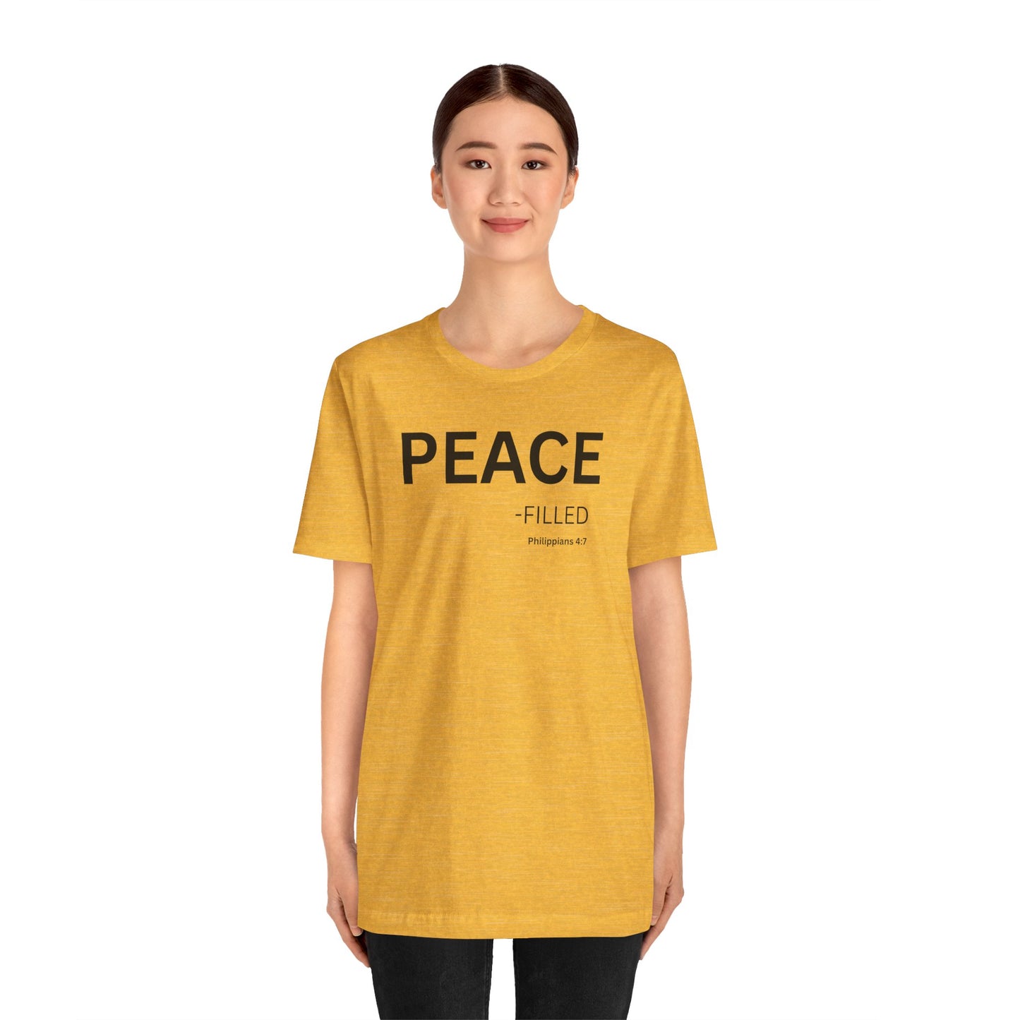 PEACE - filled - (Philippans 4:7)Philippians 4:7 (NIV)  | Christian Statement T-Shirt