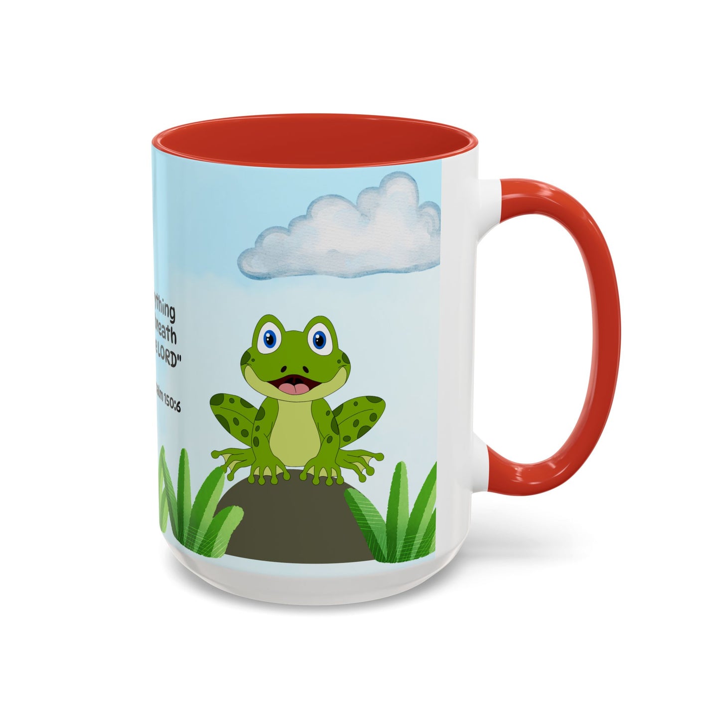 Frog Coffee Mug — Christian Ceramic Mug (Psalm 150:6)