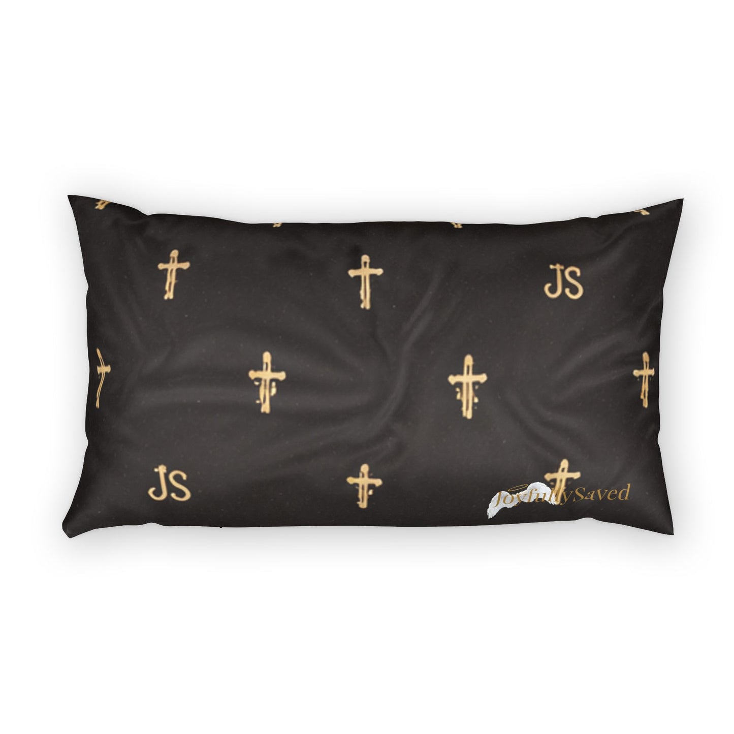 Black & Gold Cross Pillow Sham — Faith-Inspired Decorative Pillowcase