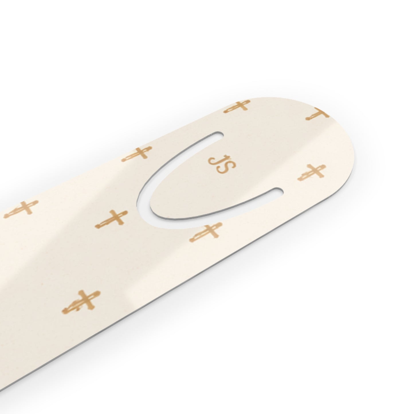 Joyfully Saved Signature Cross Bookmark — Cream Christian Bookmark