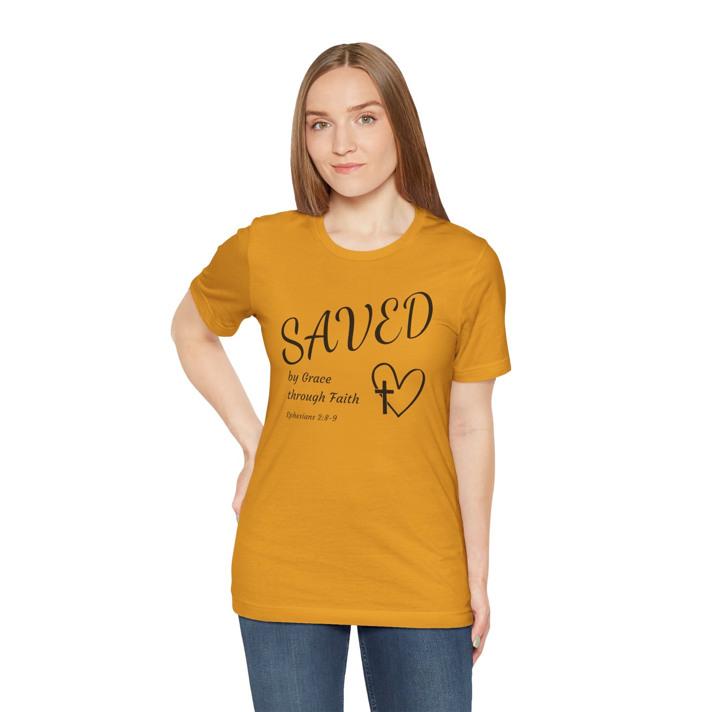 Ephesians 2:8-9 Christian T-Shirt — "SAVED by Grace through Faith" Tee