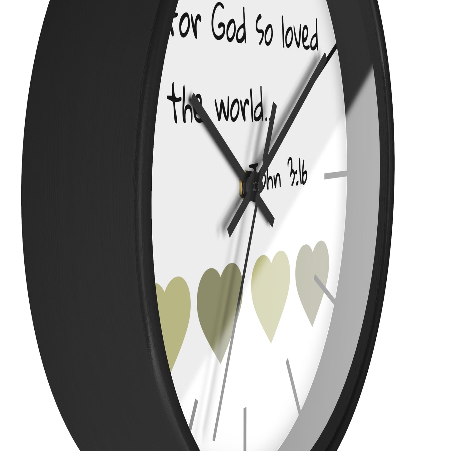 Wall Clock - "For God So Loved the World" John 3:16 Christian Heart Wall Clock