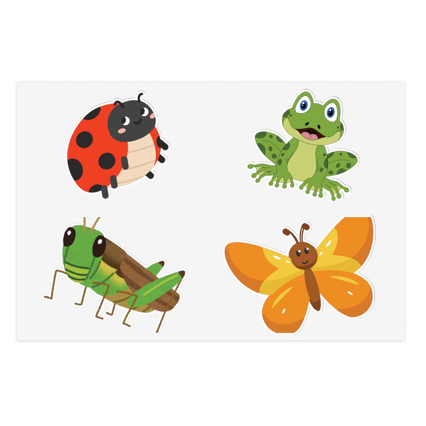 Cute Bug Sticker Sheet —VINYL Stickers for Kids, Scrapbooks & Planners