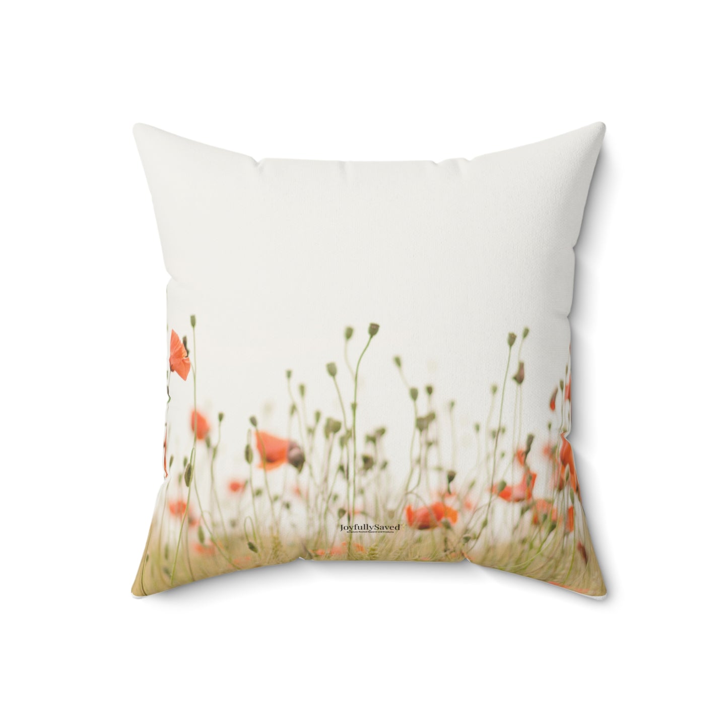 Proverbs 31:25 Mothers Pillow — Orange Wildflower Field Scripture Throw Pillow