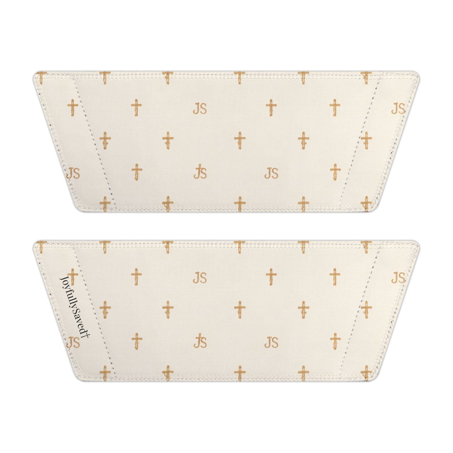 Christian Cross Slides — Youth Removable-Strap Sandals with Cream Cross Pattern