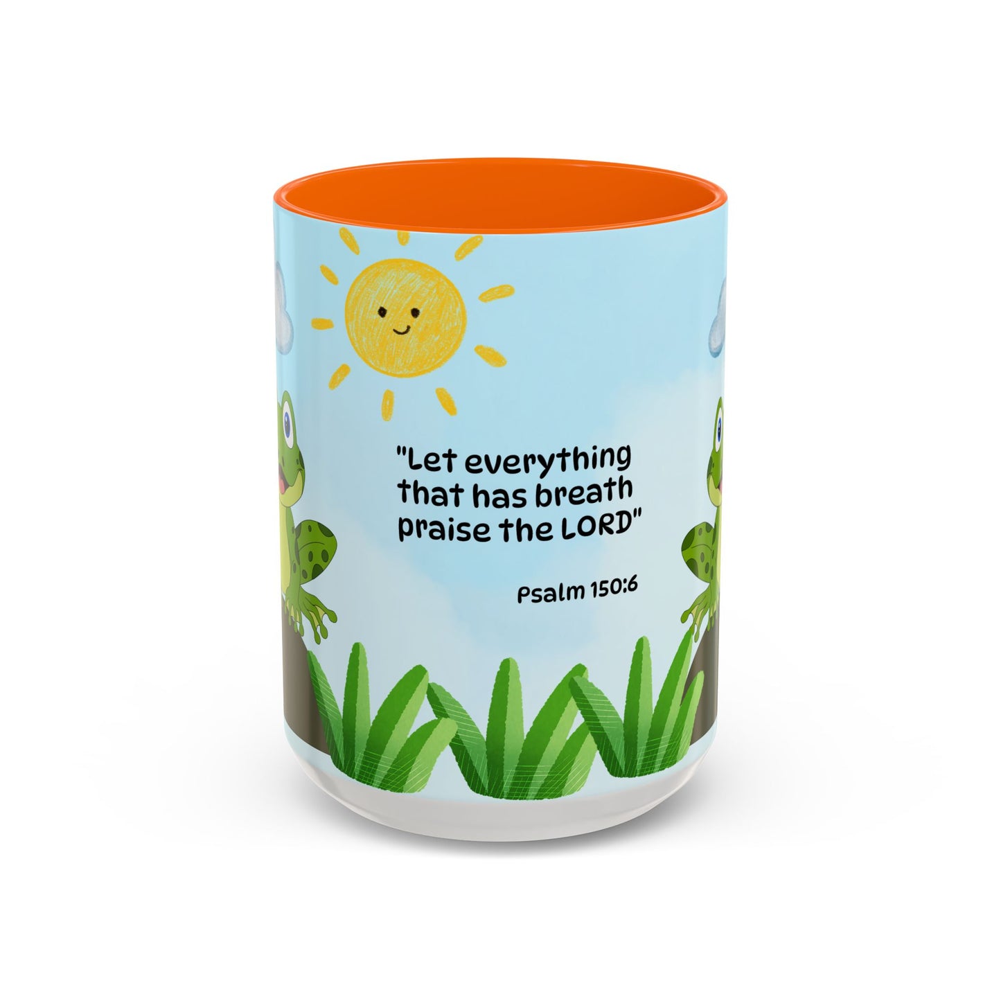 Frog Coffee Mug — Christian Ceramic Mug (Psalm 150:6)